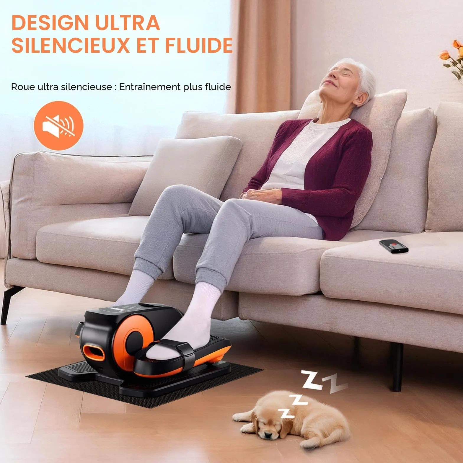 Morelax Vélo Elliptique de Bureau Silencieux Portable 12 Vitesses avec Télécommande et Écran