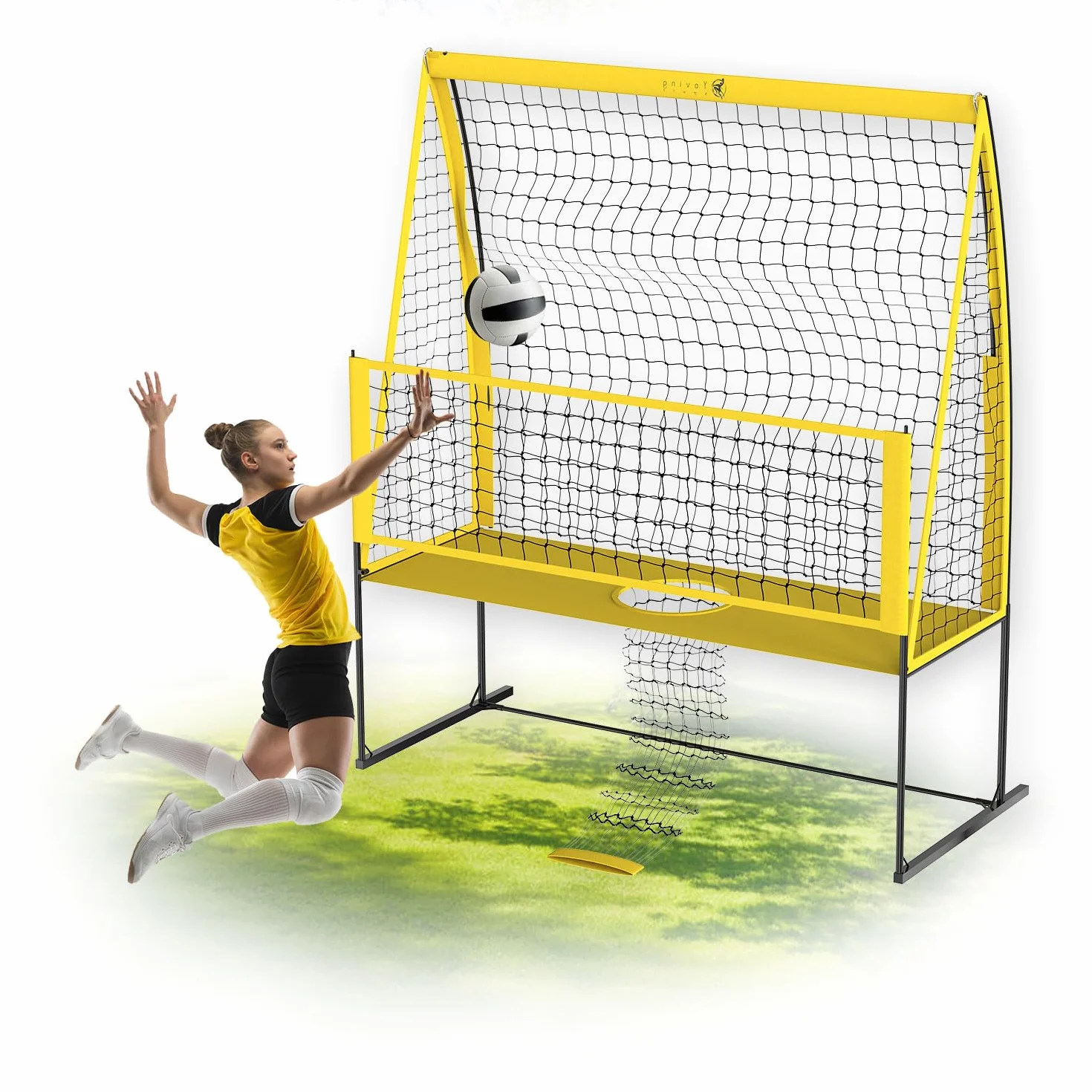 Yoving Filet d'Entraînement Volley-Ball 2,4m x 3,4m Structure Renforcée Intérieur Extérieur
