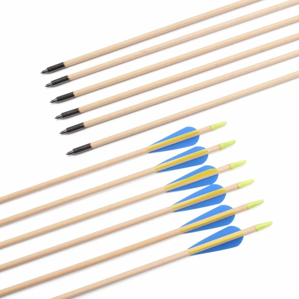 Flèches en Bois Incurvées 28-32 Pouces Lot de 12