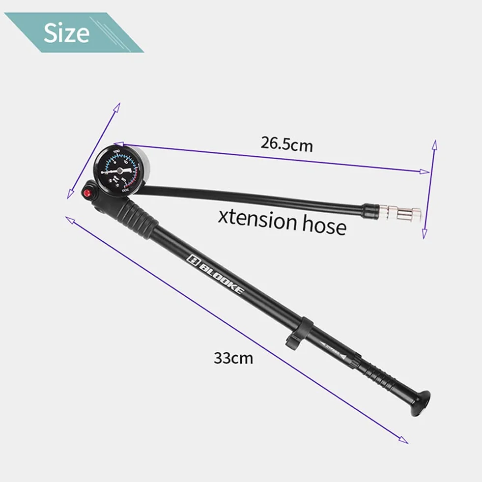 Pompe d'amortisseur de vélo SPORTARC 300 psi pour VTT, route et moto - Fourche avant/arrière, amortisseurs pneumatiques (gris)