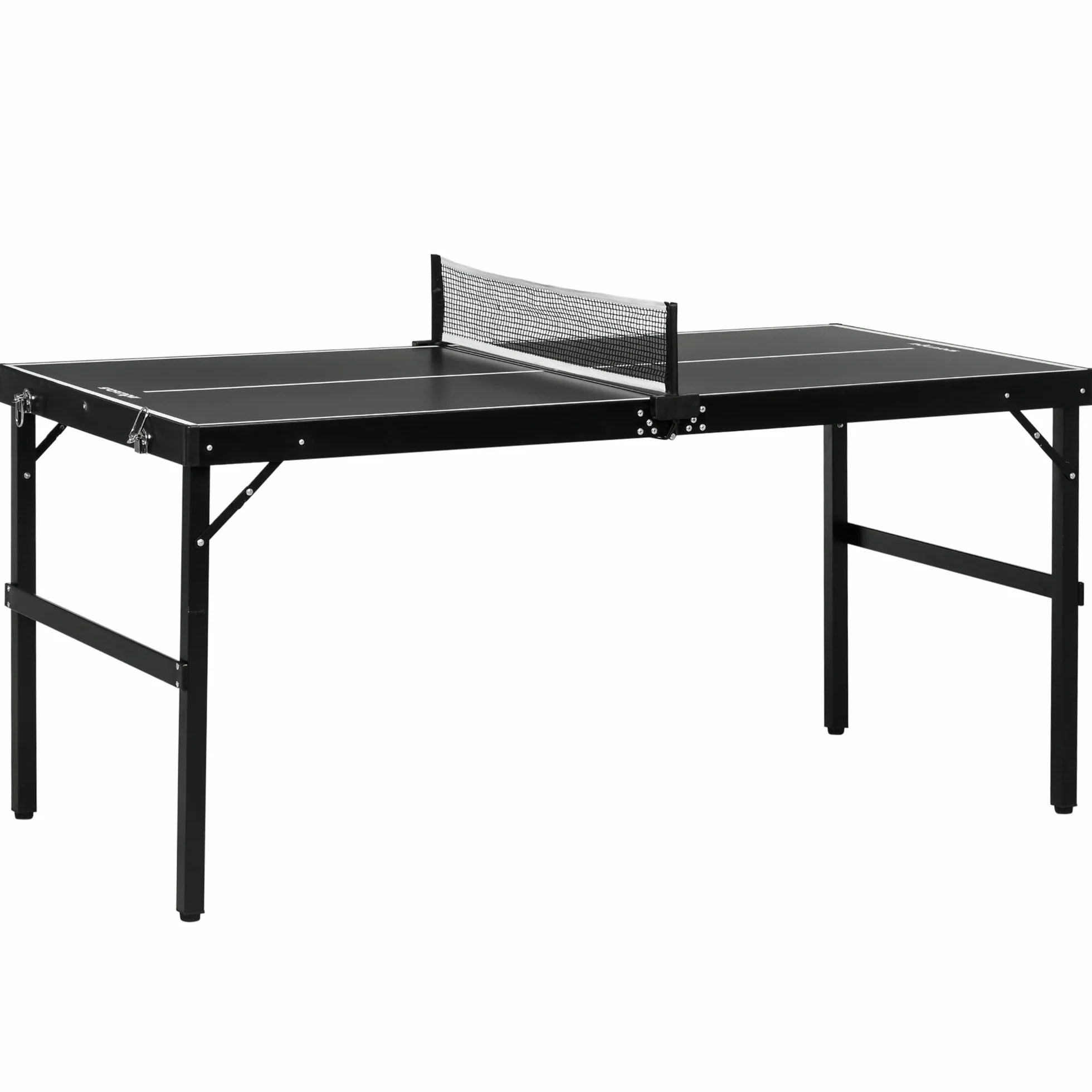 SPORTNOW Mini Table de ping-pong pliable avec filet, balles, poignée 152x76x72 cm Noir
