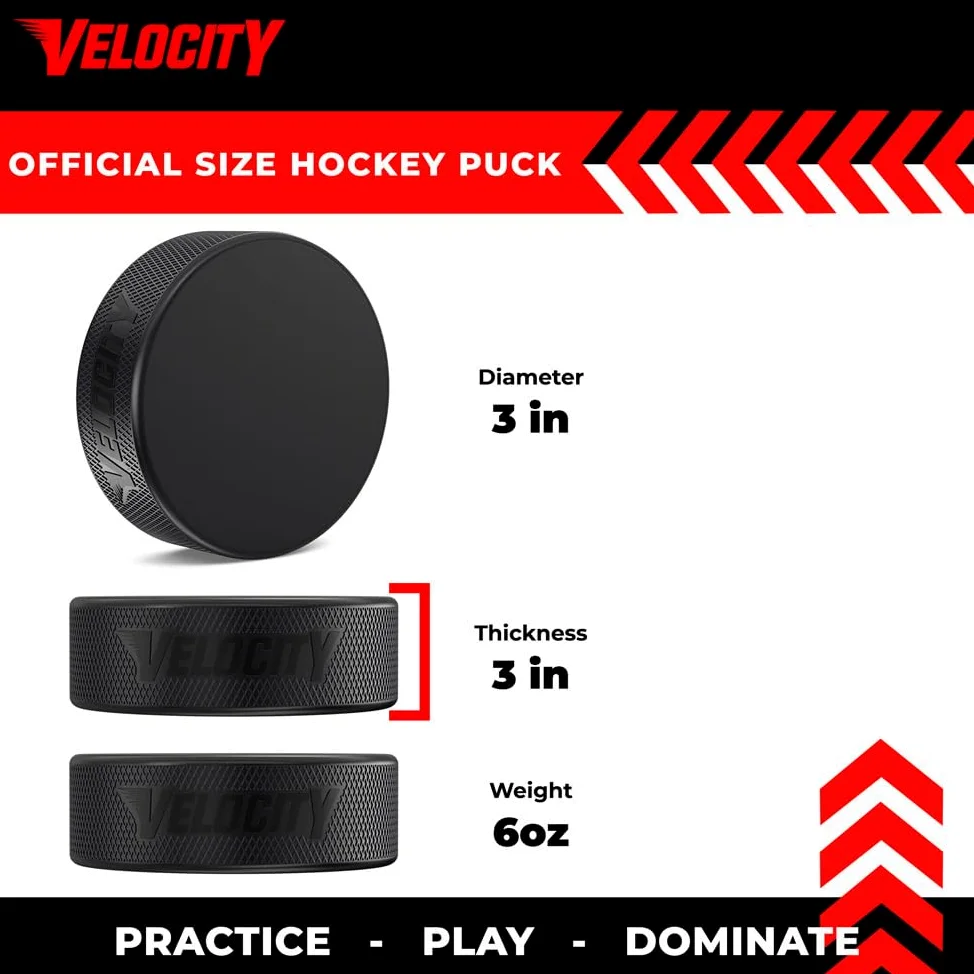 Velocity Lot de 5, 10, 25, 50 et 100 palets de hockey pour entraînement junior légers, officiels seniors, poids lourds