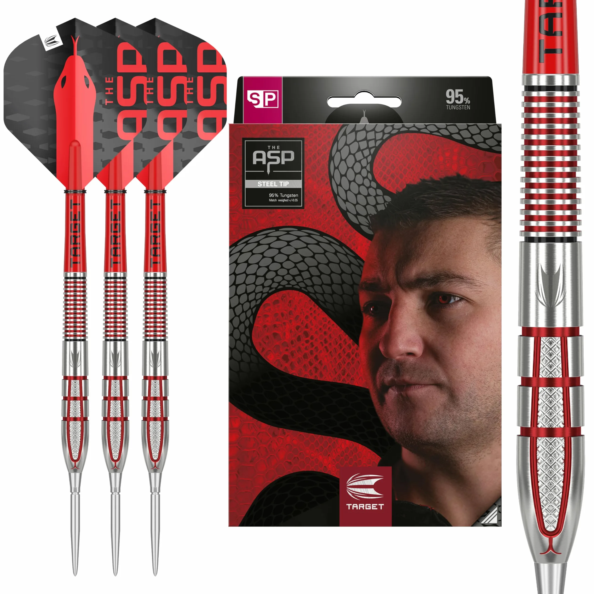 Target Darts Nathan Aspinall Gen 2 95% Wolfram Swiss Point Jeu de fléchettes à Pointe d'acier