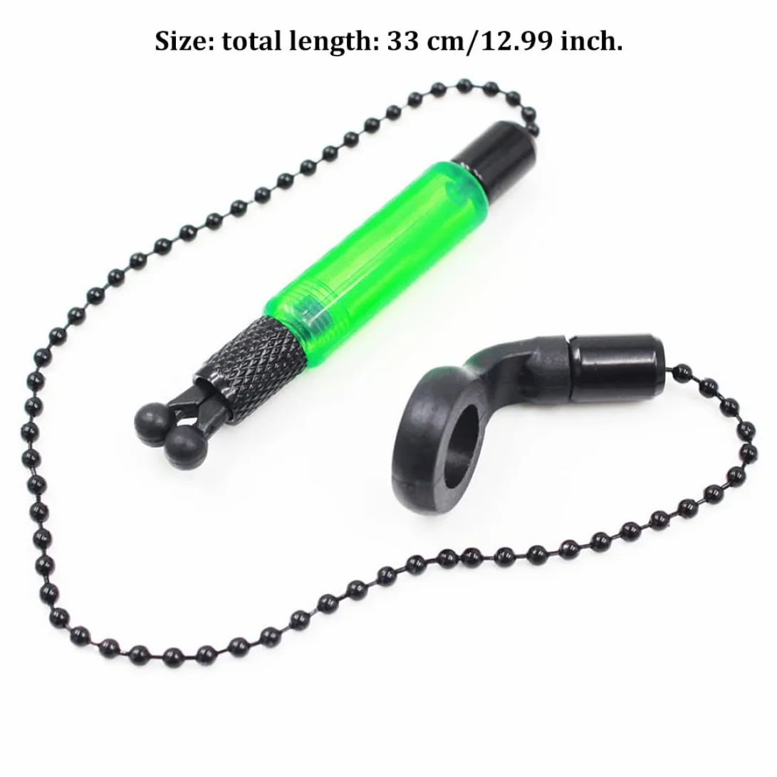 Indicateur de Morsure Chaînes de pêche à la Carpe Alarmes Bobines Cintres Alerter Tackle Vert 3PCS, Indicateur Morsure