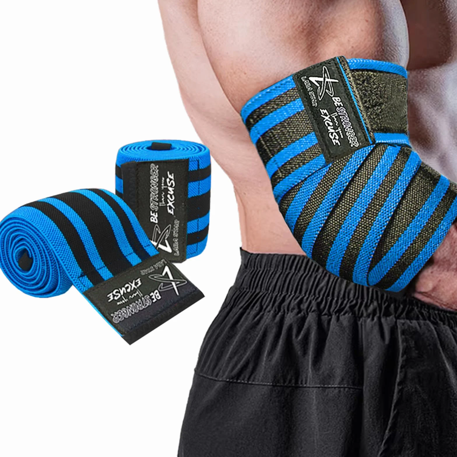 LARA STAR Bandage coudé pour haltérophilie, 119,4 cm, Bandage coudé élastique W Compression, haltérophilie, Fitness, Cross Training W Gym Workout - Bandage coudé pour haltérophilie