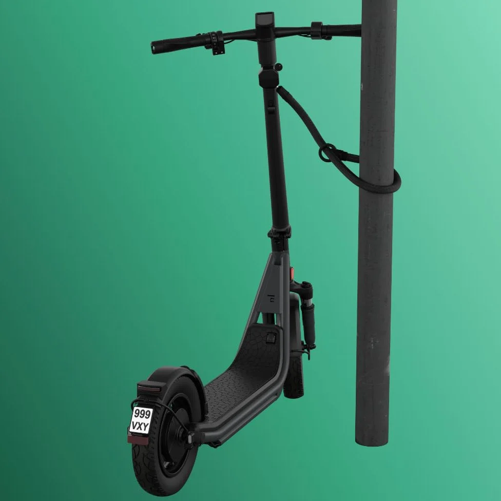 Egret Easy Lock Serrure 2 en 1 pour scooter électrique, 120 cm, avec niveau de sécurité élevé et clé, compatible avec Egret Ey! et X, noir