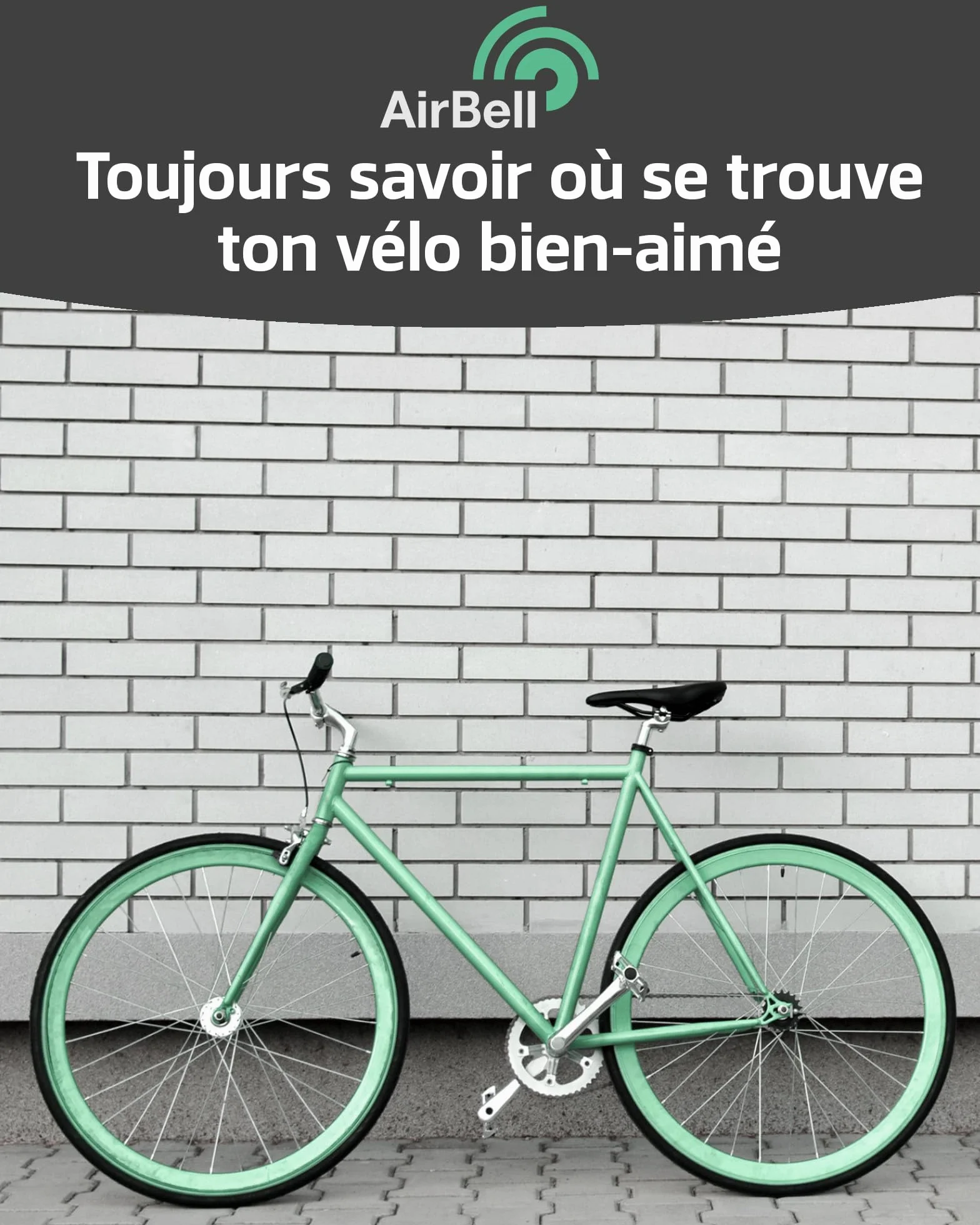 AirBell Apple AirTag Alarme antivol pour vélo
