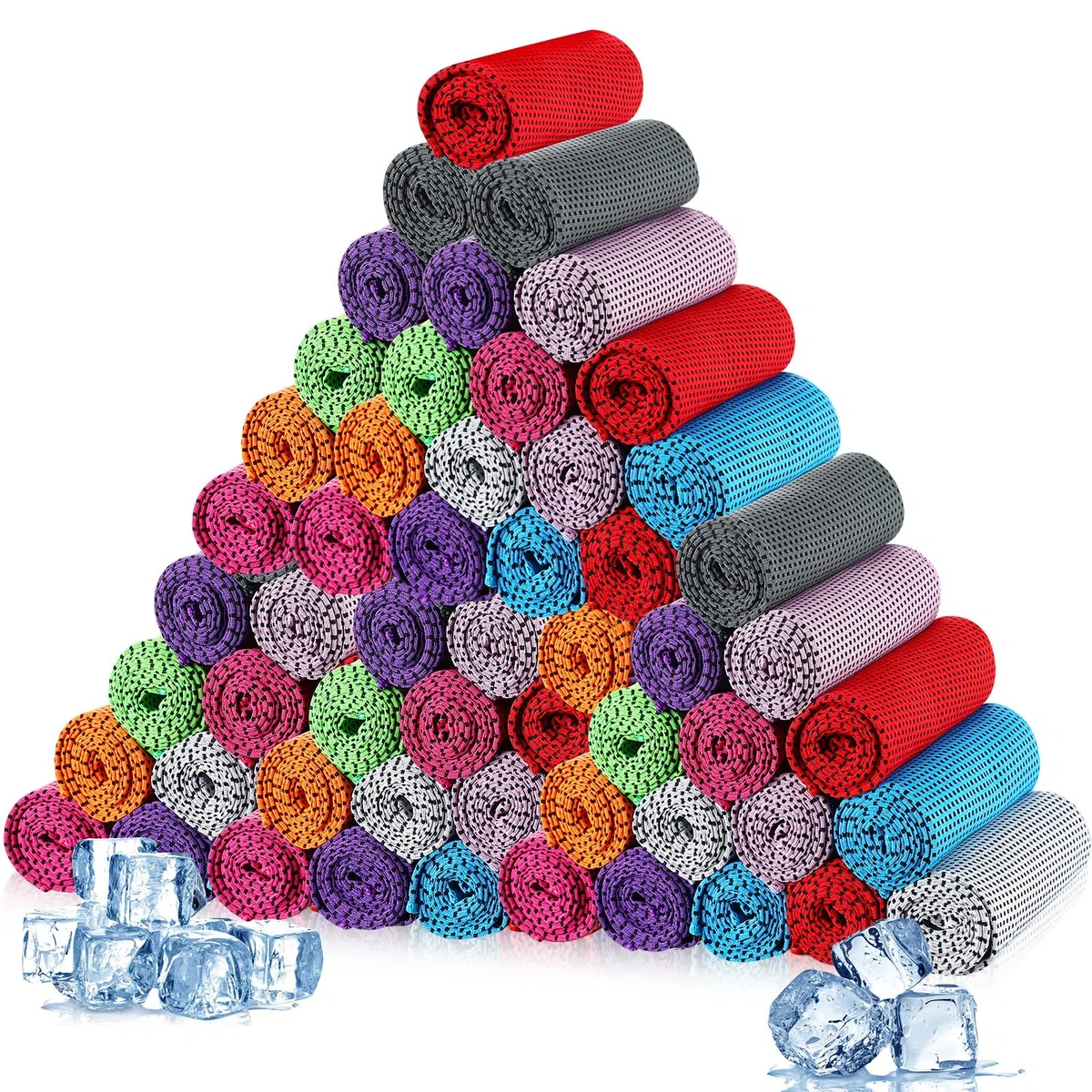 Maitys Lot de 500 serviettes rafraîchissantes en microfibre douce et respirante pour le cou et le visage, pour les athlètes par temps chaud, la gym, le yoga, l'entraînement