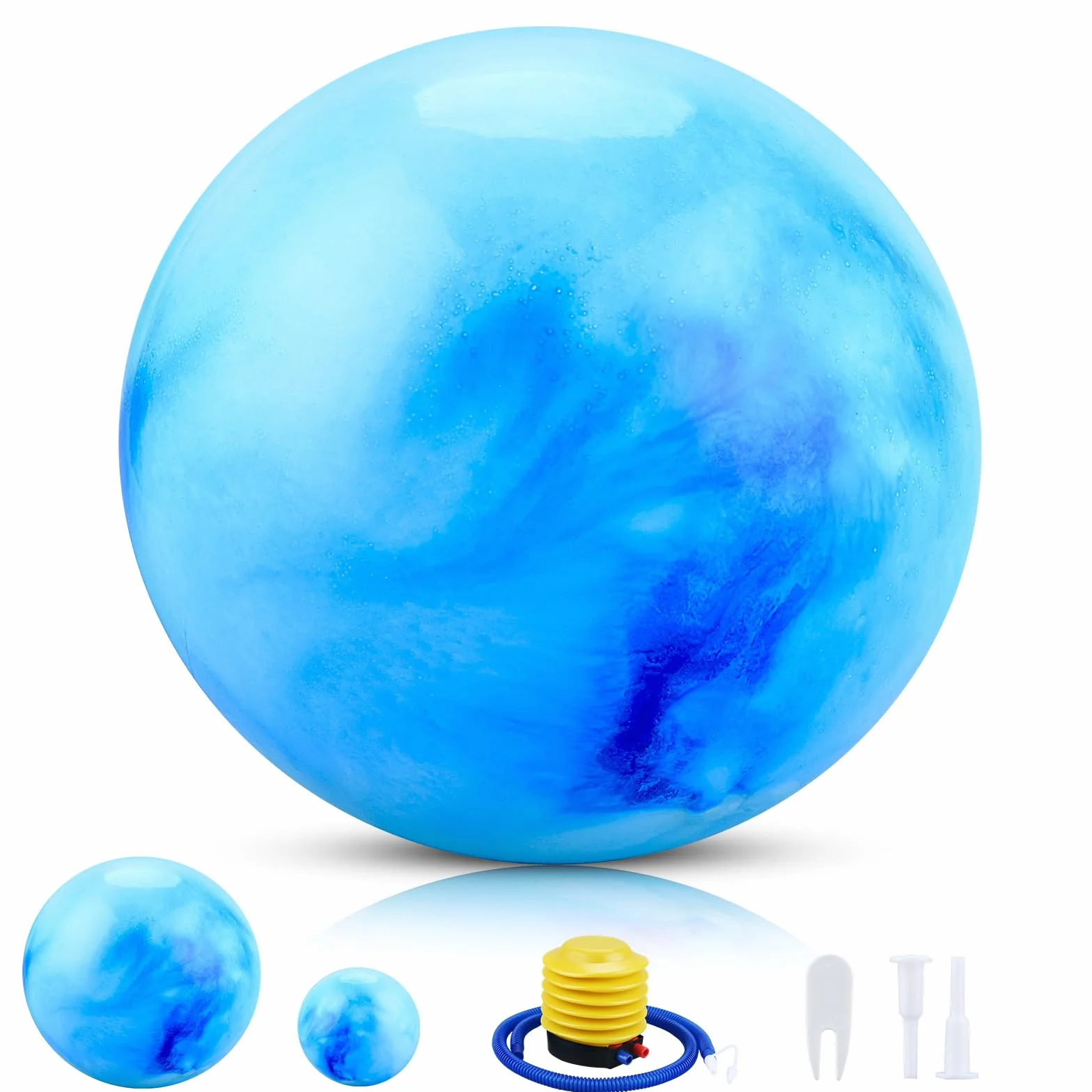 Ballon Swiss Ball 65cm Anti-Slip Pilates Yoga Fitness Accessoires avec Gonfleur