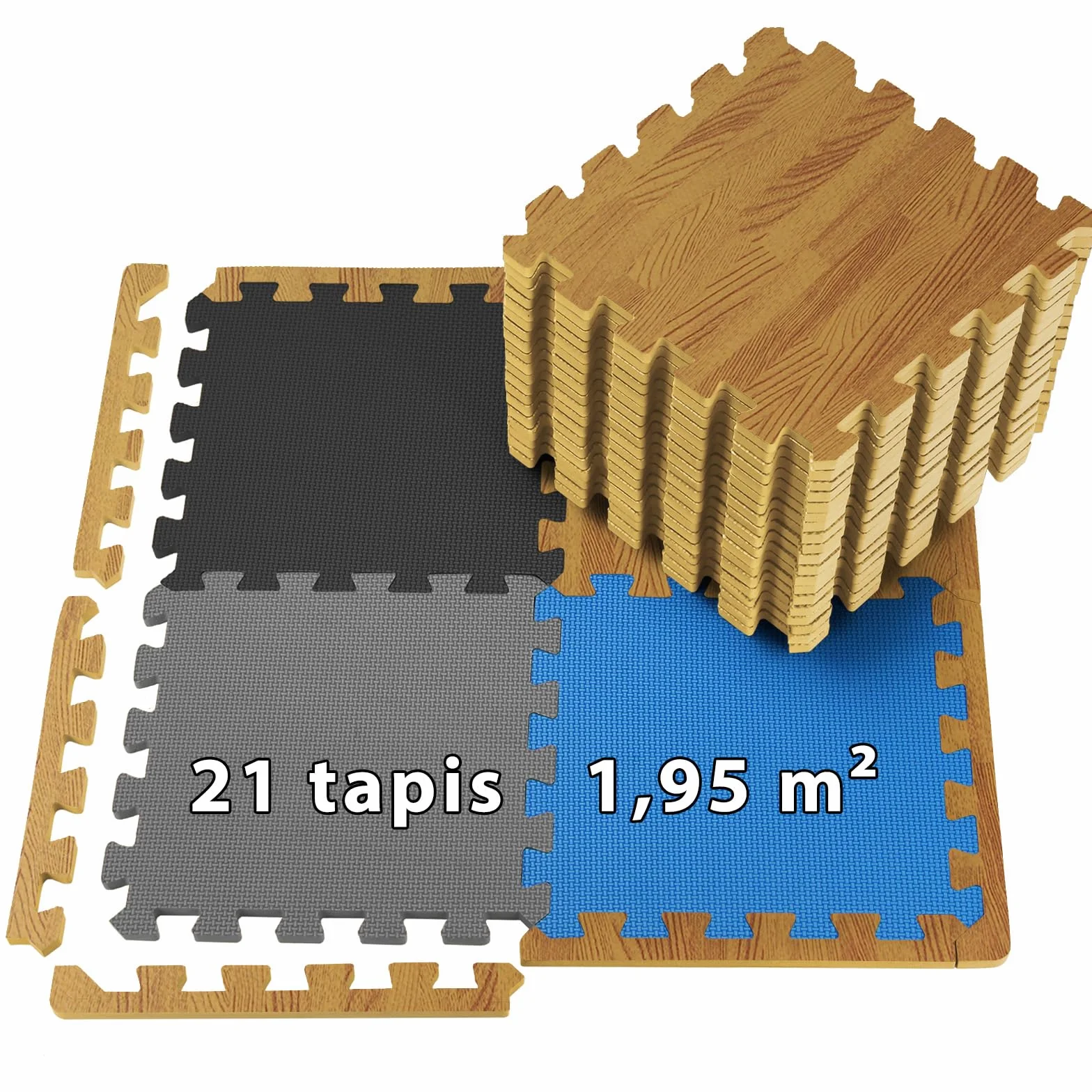 ALPIDEX Tapis Protection Sol 1,95 m² 21 Pièces 30 x 30 x 1 cm Mousse Fitness Sport Gym