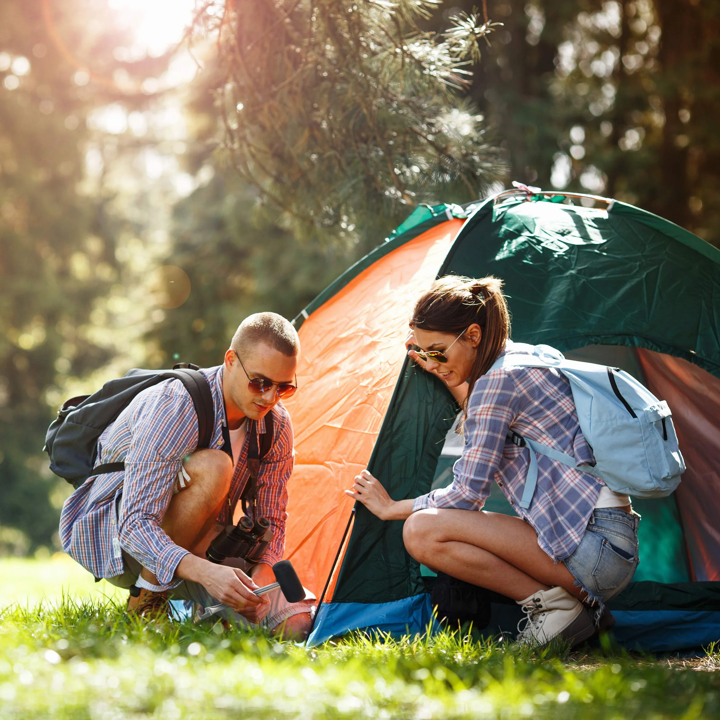 Relaxdays Marteau de camping lot de 2 28,5 cm caoutchouc fer argenté-noir