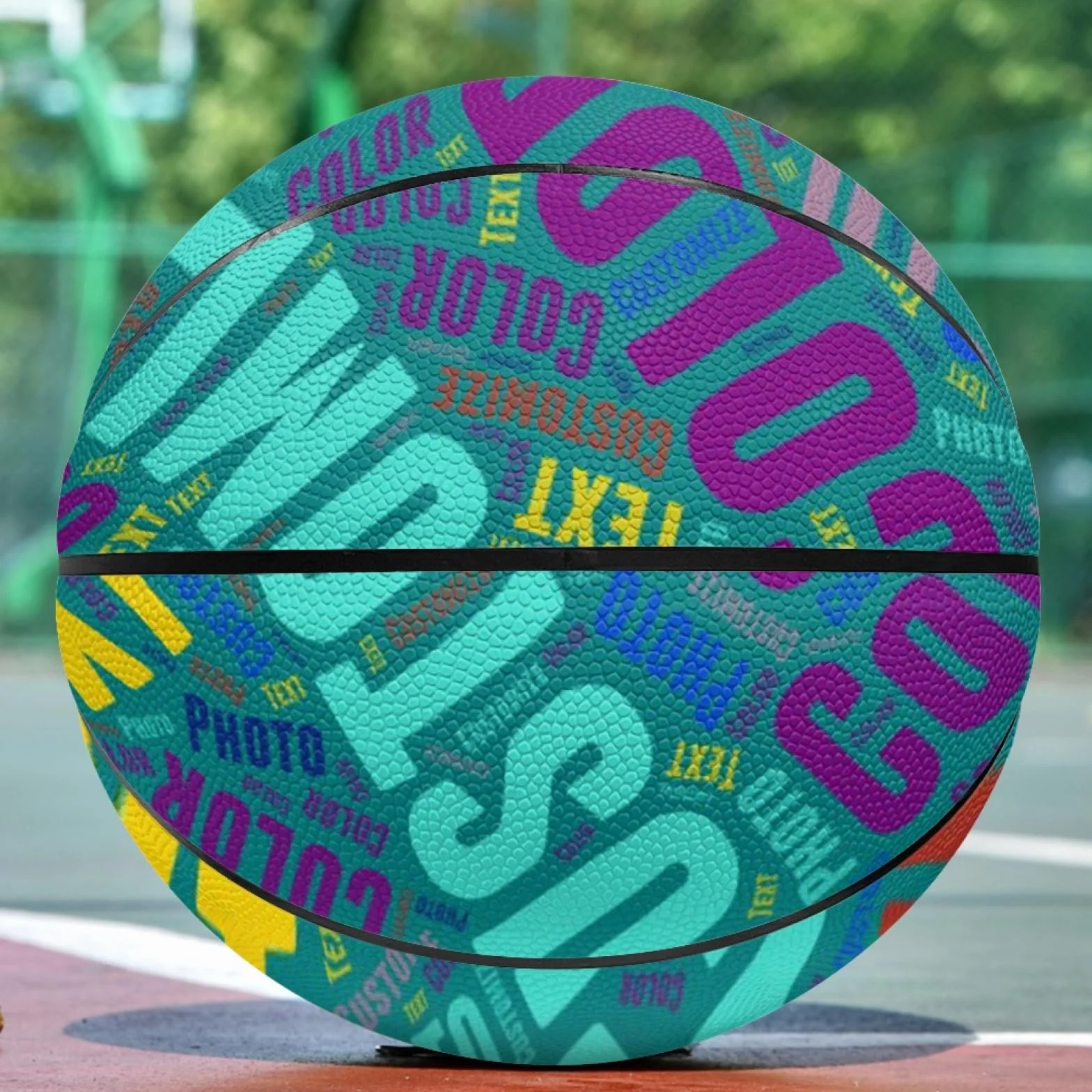 Ballon de Basket Personnalisable Taille 5/7 avec Prénom et Texte Gravé