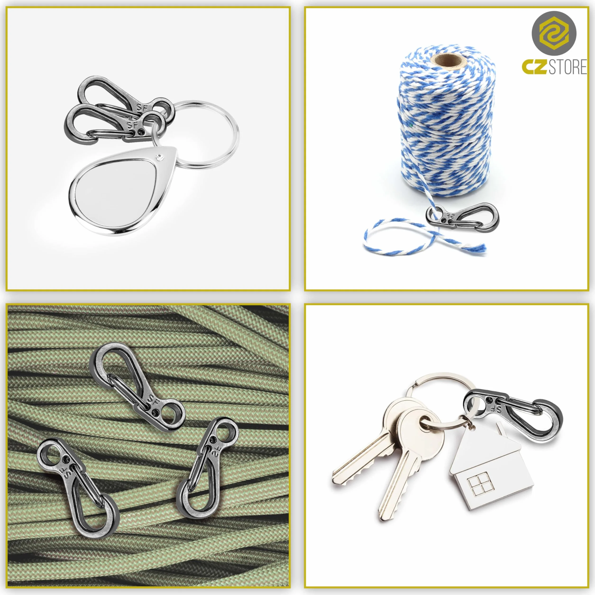 Marque Francaise Mini Mousqueton Lot de 10 Poids 5KG Porte clefs Camping Randonnée Escalade