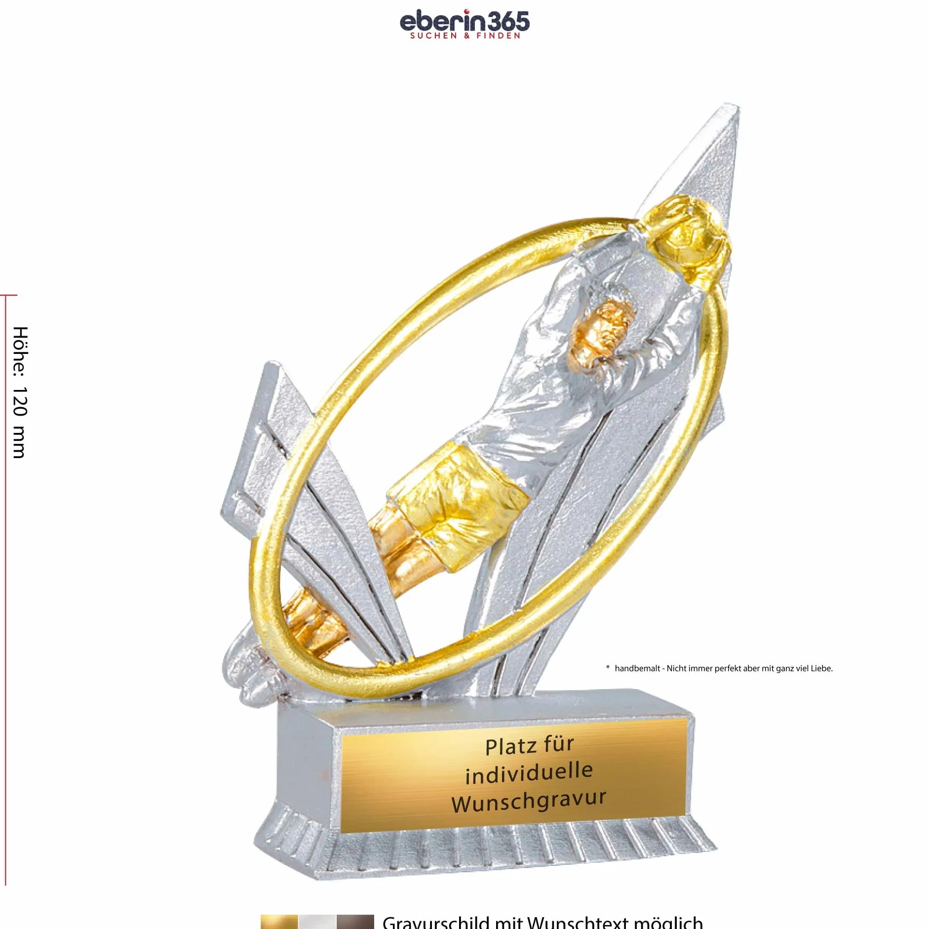 Trophée de gardien de but XS 12 cm · Trophée de football personnalisable avec gravure · Récompense de gardien pour des performances exceptionnelles
