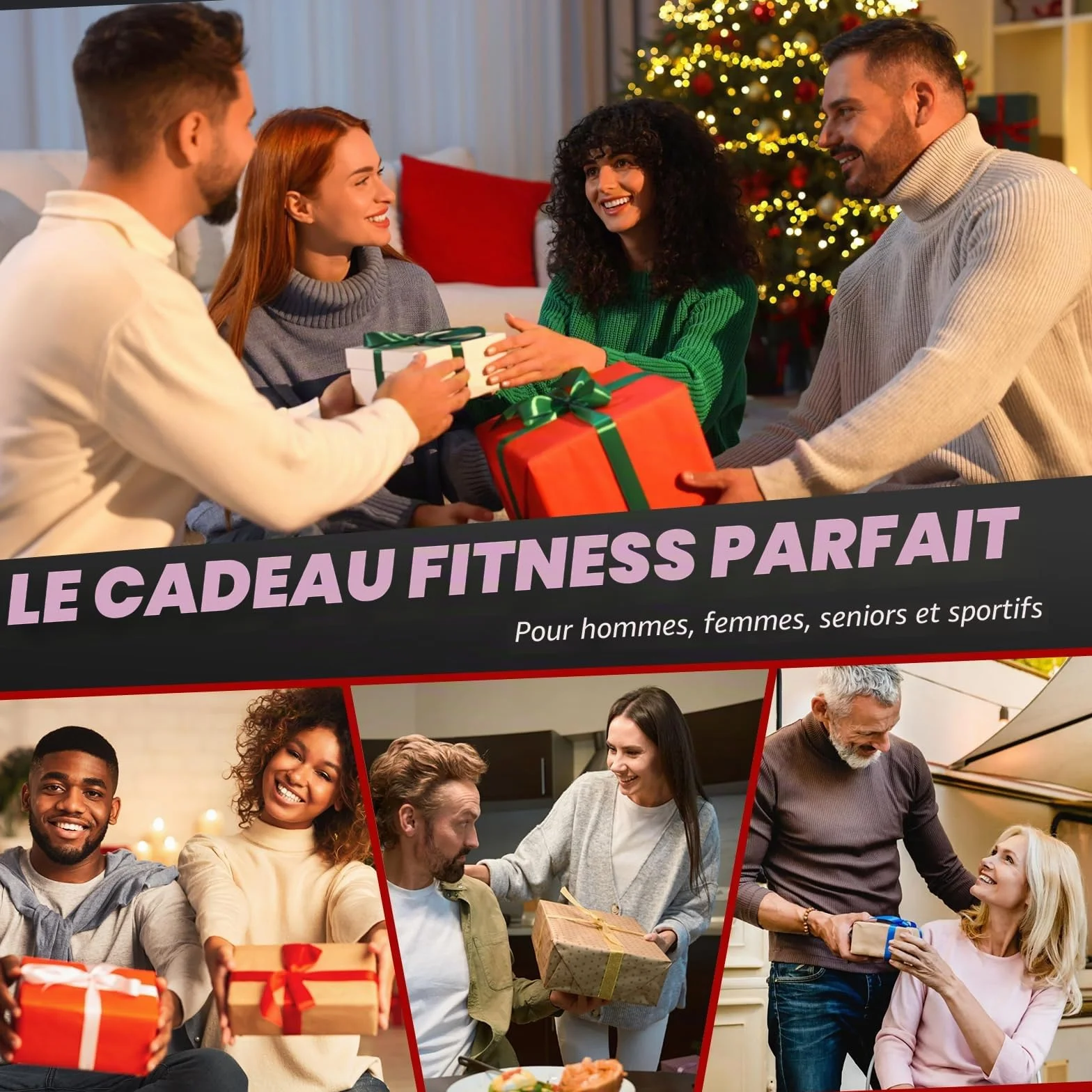 Bande Élastique Fitness Lot de 5 avec Poignées Sangles de Cheville et Ancre de Porte - Kit Complet Musculation Pilates Yoga