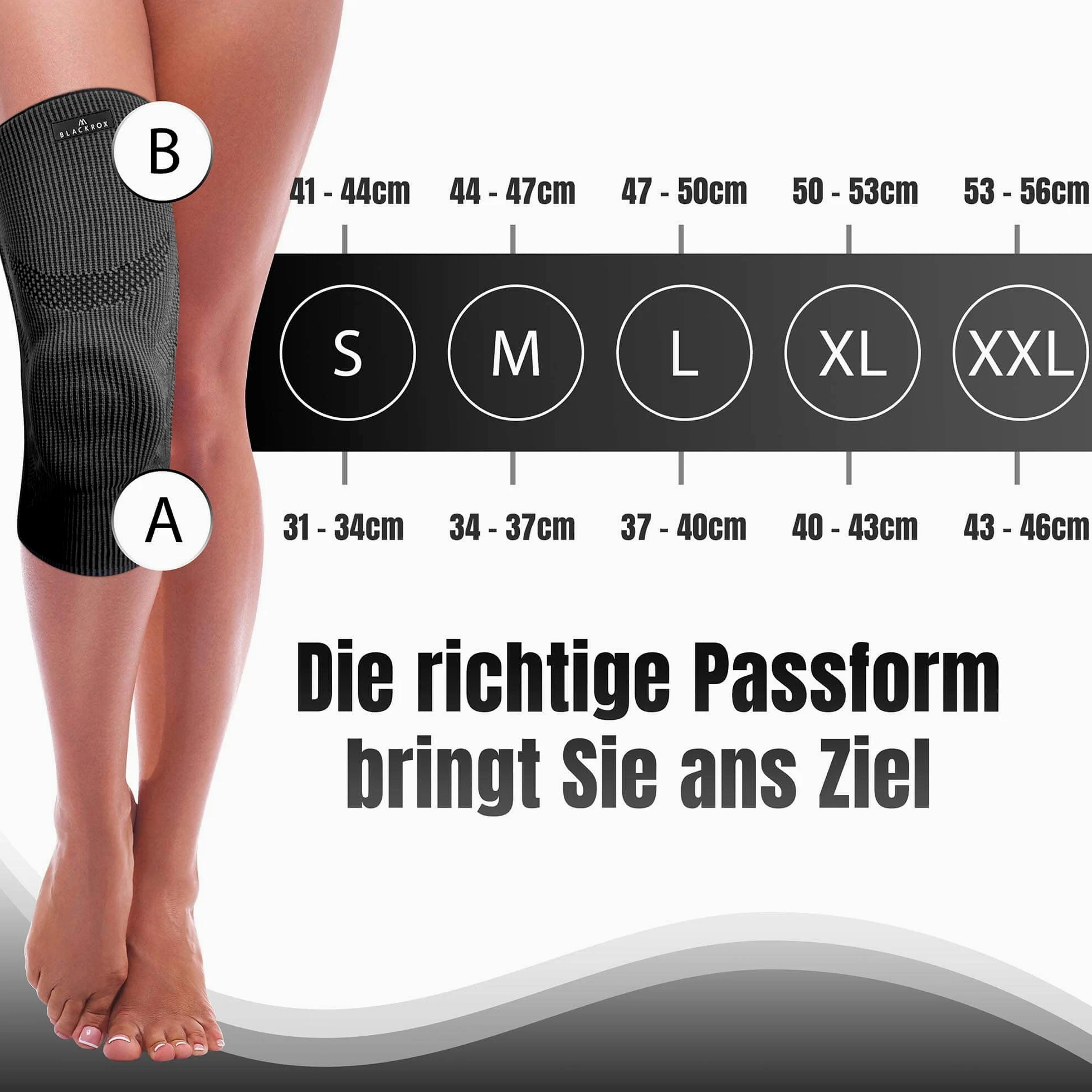 BLACKROX Tuyanim Sport Kraftsport Femme Homme Bague en Silicone Léger Patella Gel Rembourré Ressort Stabilisateurs Volley-ball Football Running Genouillères Compression Hommes Femmes