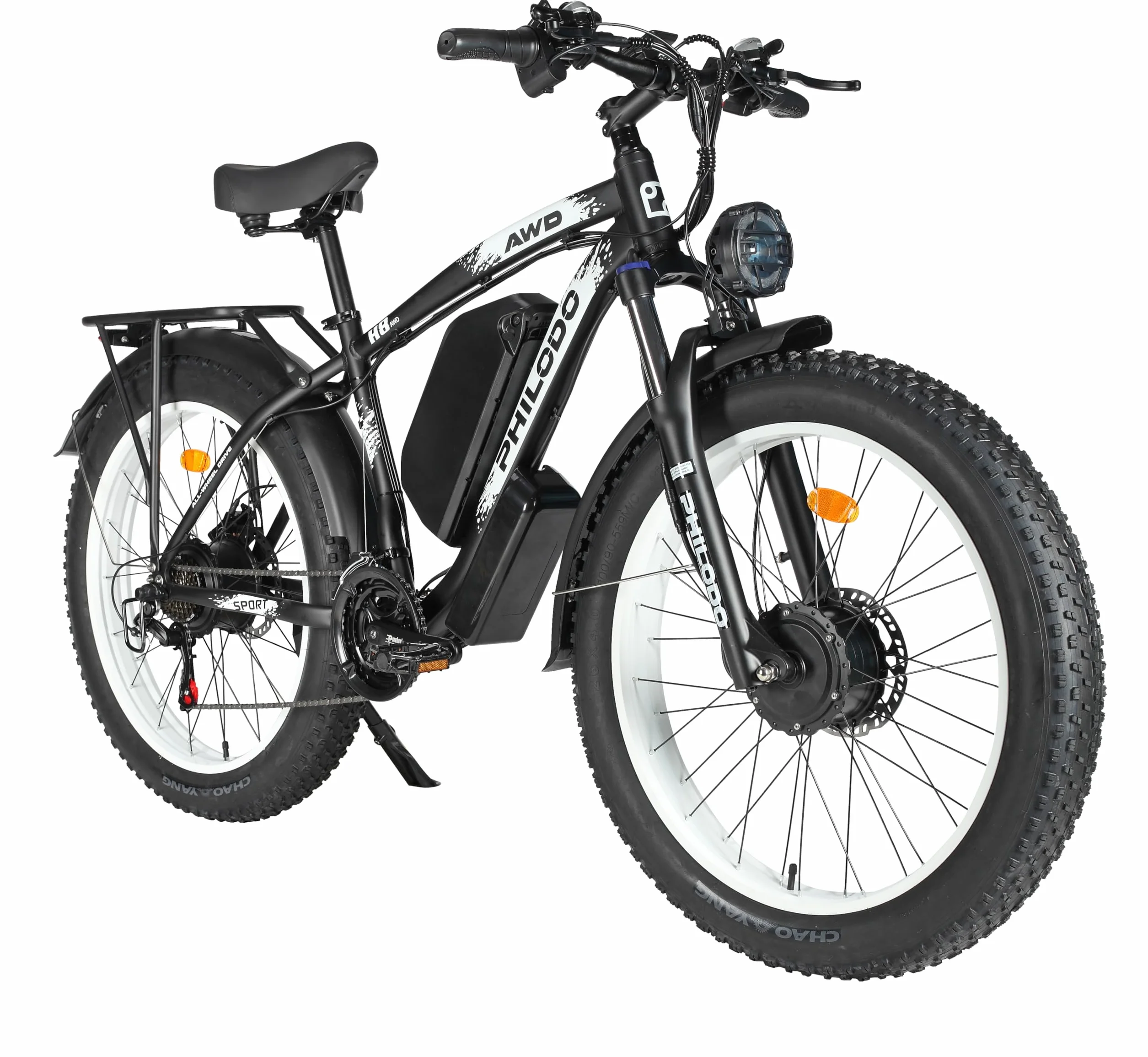 Vélo électrique pour Adultes 26x4 pouces Fat Tire 48V 17.5Ah Batterie Amovible 21 Vitesses Suspension Avant Frein à Disque Hydraulique