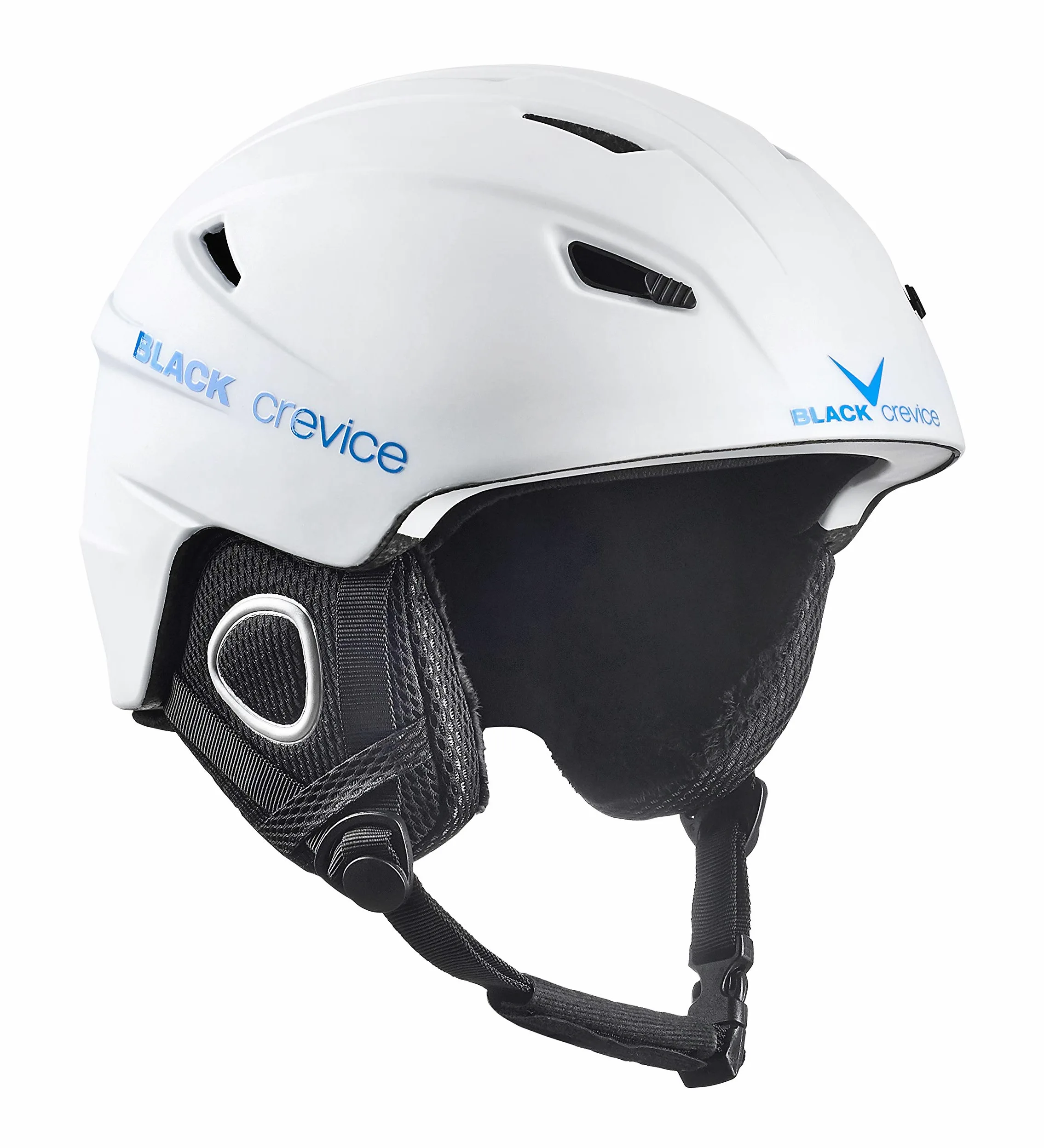 BLACK CREVICE Casque de Ski Kitzbühel I Casque de Ski au Design Sportif en différentes Couleurs I Casque de Ski Hommes & Femmes I Casque en Polycarbonate I Casque de (XS, Blanc/Bleu)