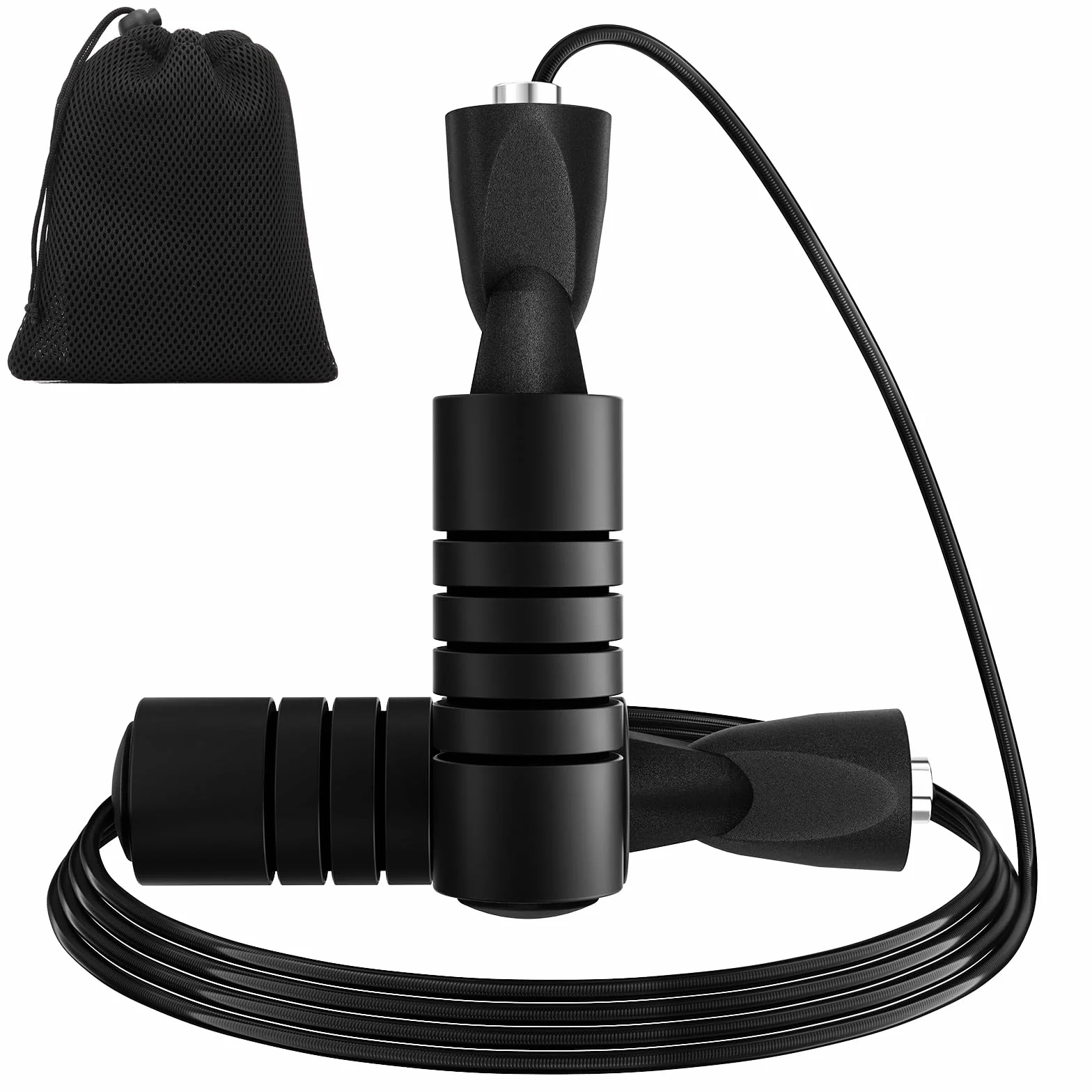 Corde à Sauter Sport Réglable Enfant Adulte Poignée Mousse Antidérapante Acier sans Enchevêtrement