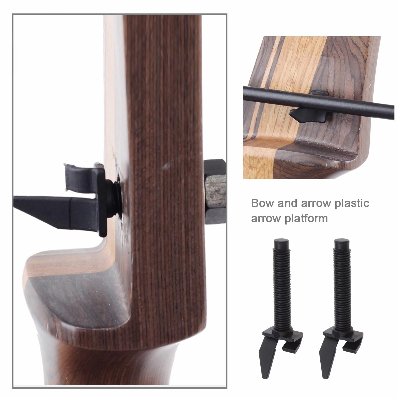 Repose-flèche Repose-Arc Remplacement Arc Classique 4pces Accessoires Tir à l'arc Noir