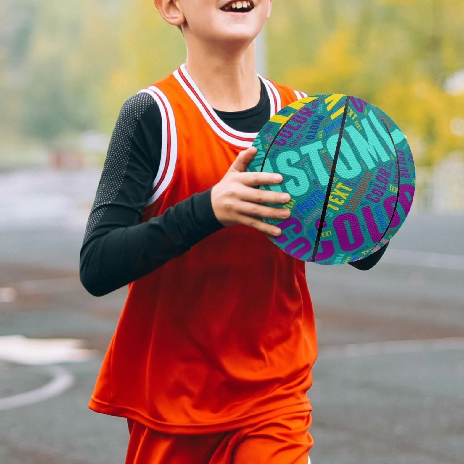 Ballon de Basket Personnalisable Taille 5/7 avec Prénom et Texte Gravé