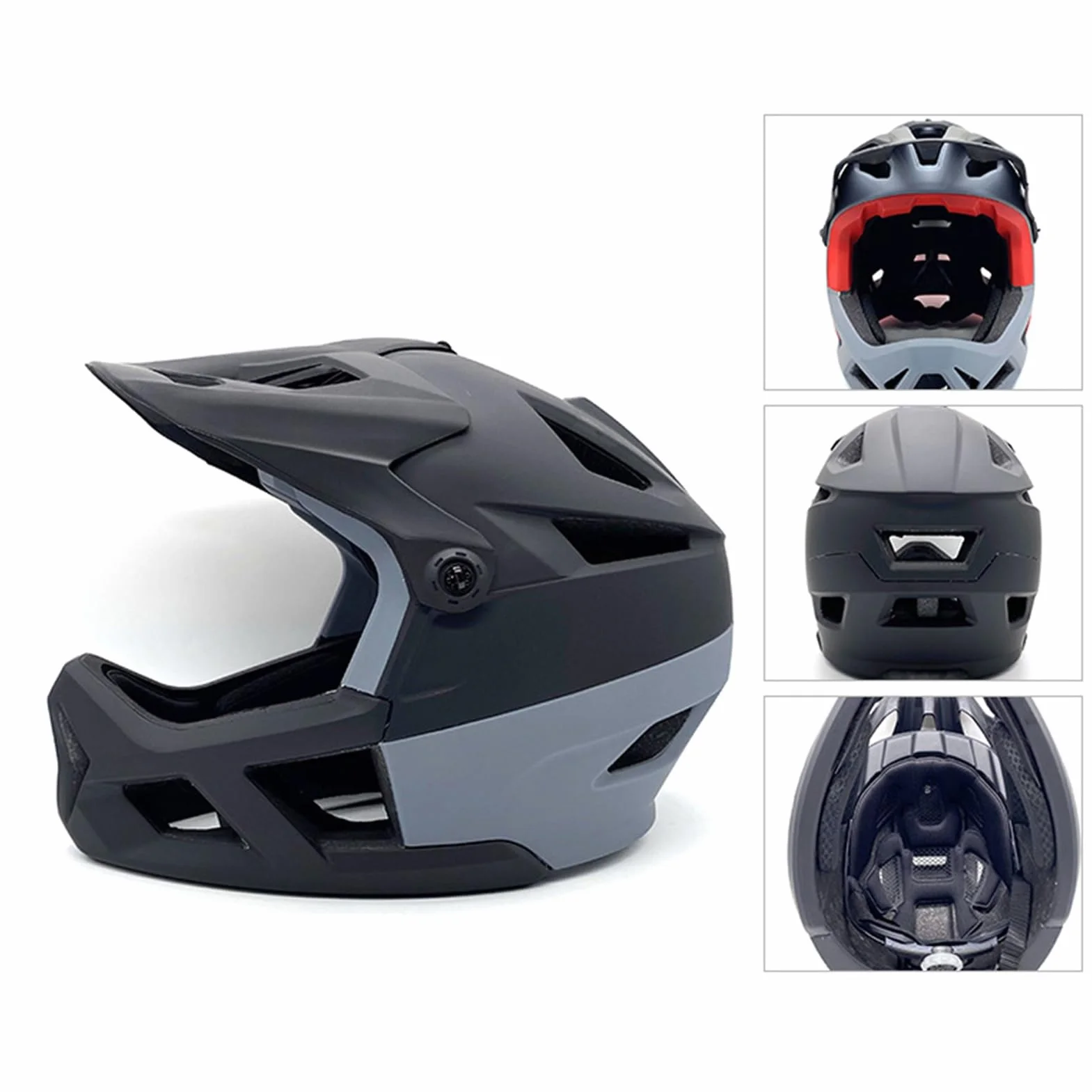 Kavolet Casque de vélo intégral 55-59 cm résistant aux chocs visière réglable léger 625 g
