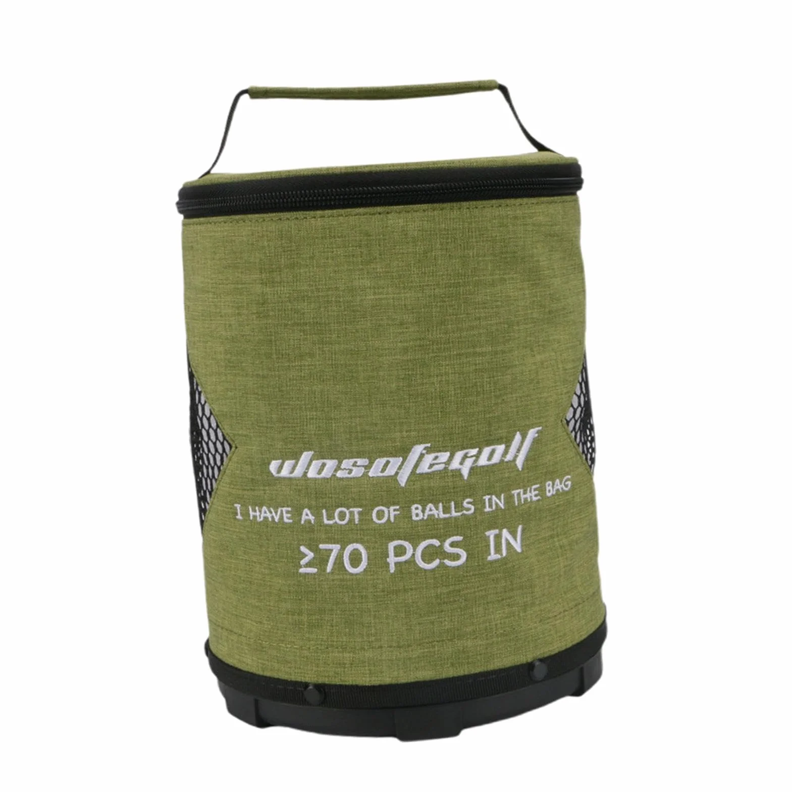 Pochette pour balle de golf cylindrique grande capacité avec fermeture éclair portable pliable léger pingpong