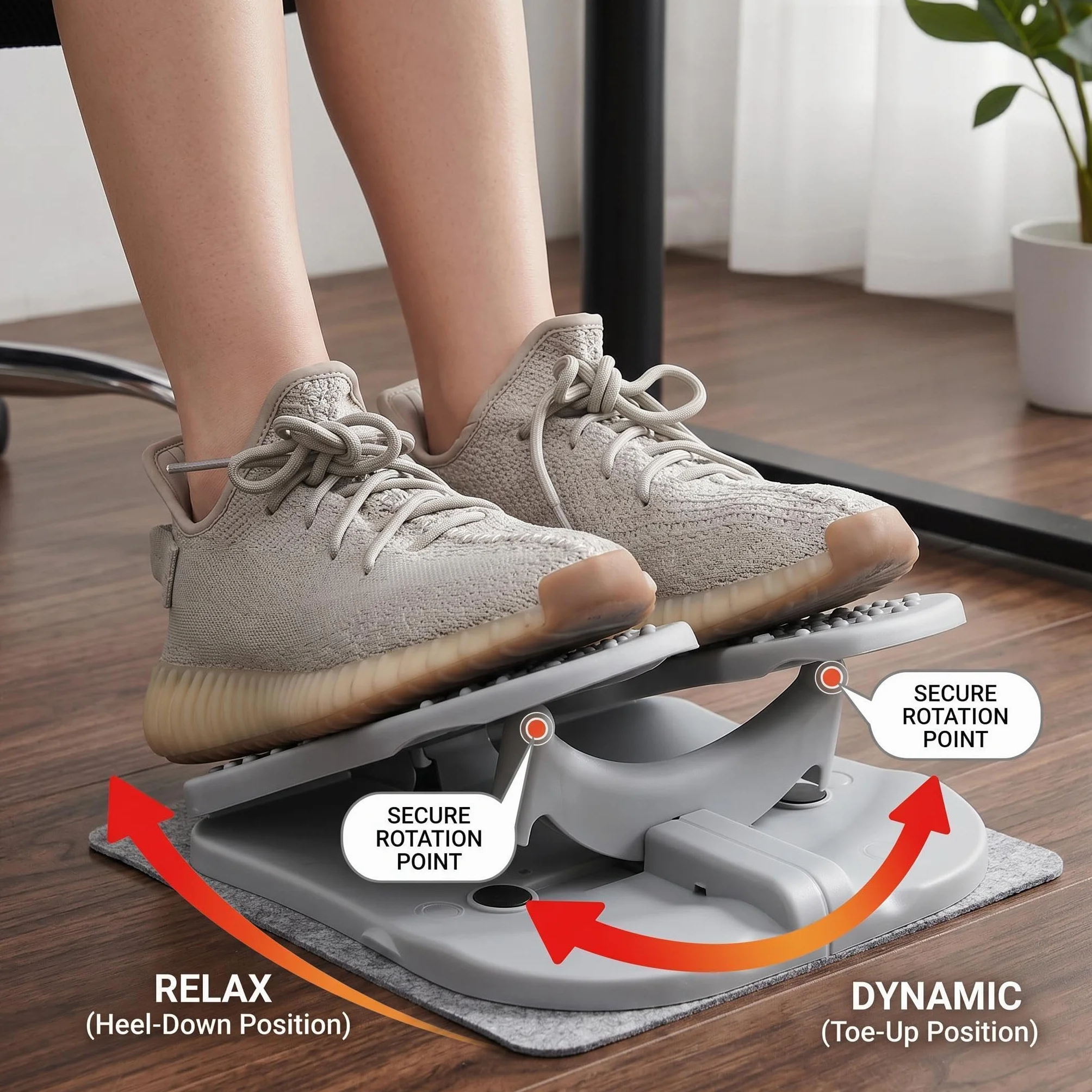 Changor Machine Pas à Pas pour Pieds, Appareil d'Entraînement Silencieux Pliable Jambes, Pédale Exercice Compacte Nylon