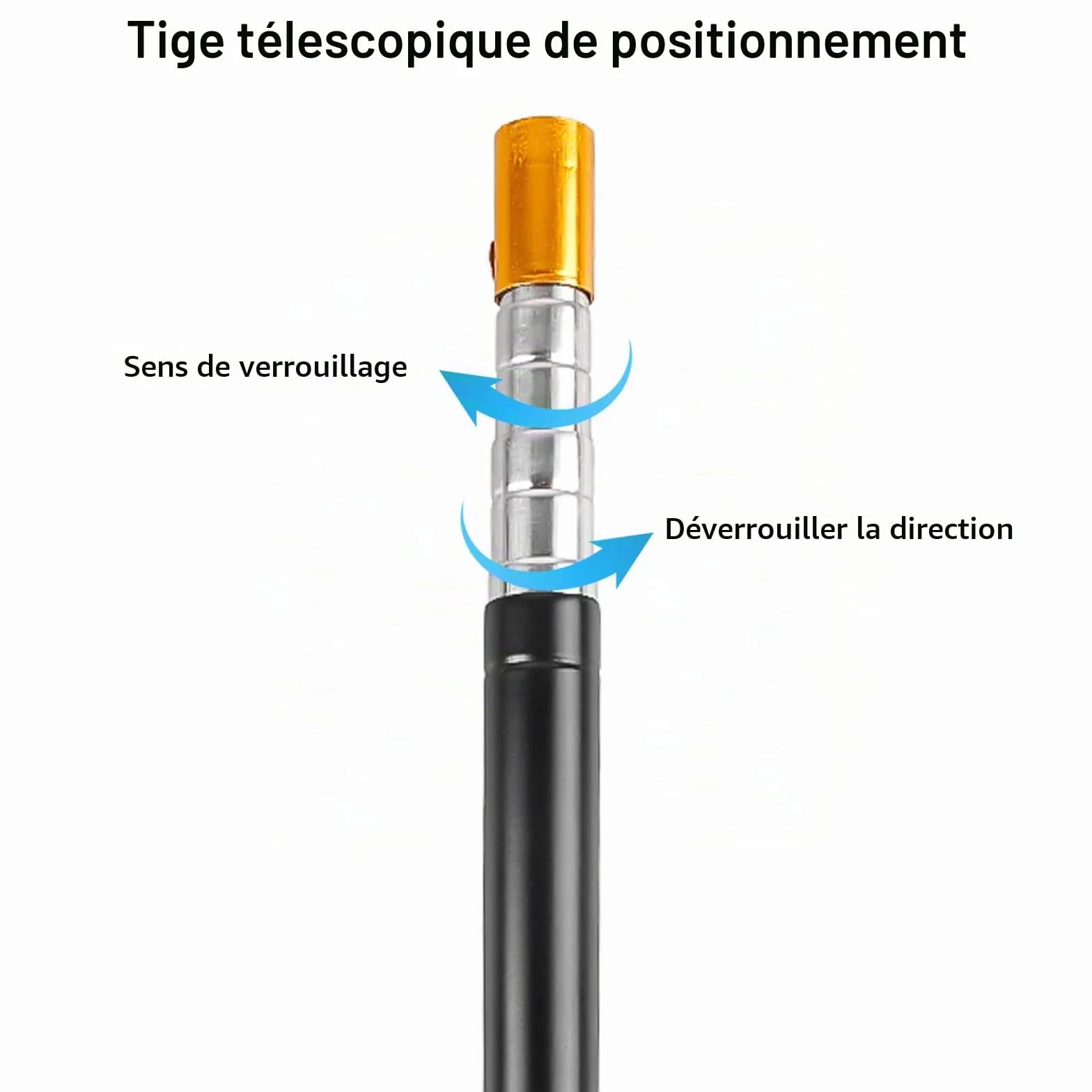 Épuisette de pêche télescopique pliable 130 cm avec sac de rangement