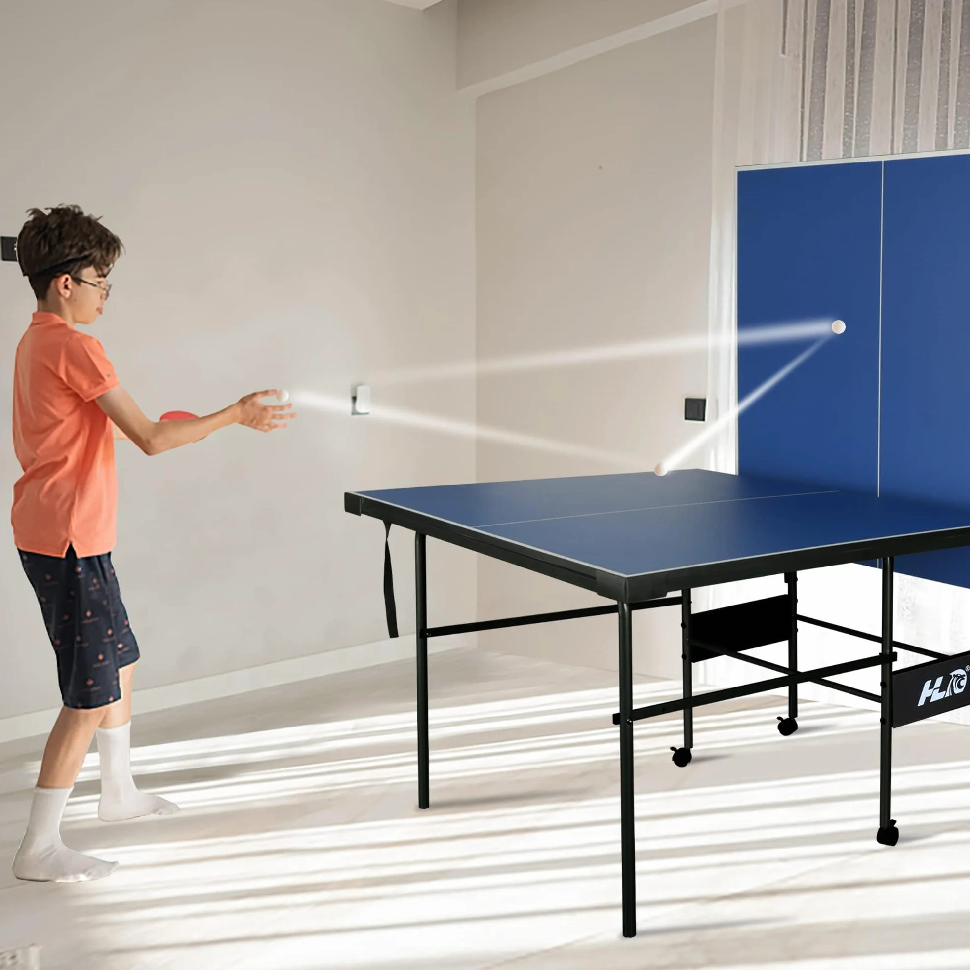 Table de Tennis de Table 7FT Pliante MDF 12mm 206x114.5x76 cm avec Filet