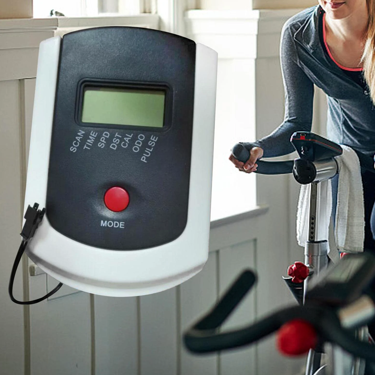 UGPLM Compteur de vitesse professionnel avec moniteur LCD de fréquence cardiaque, pièces de rechange pour vélo stationnaire, vélo de sport