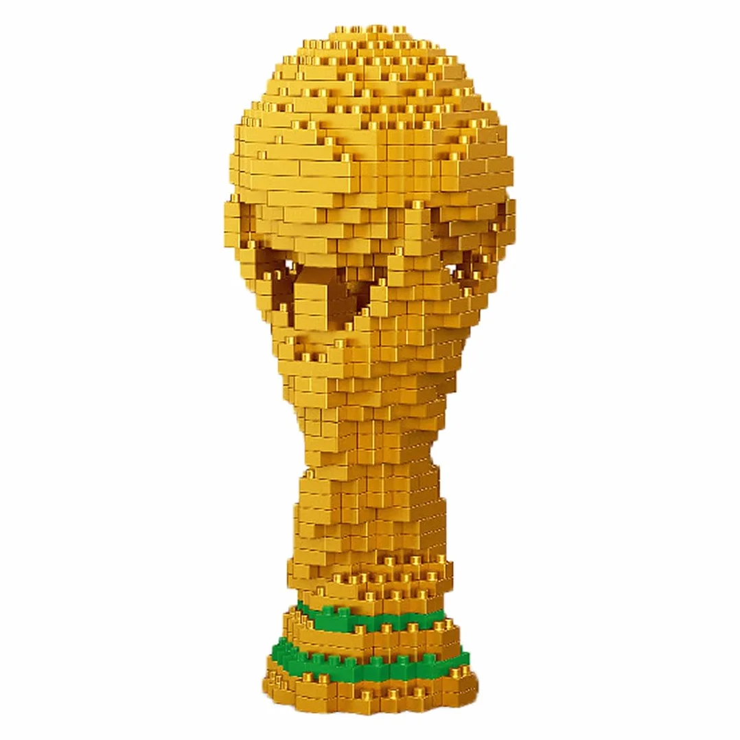 Jeu de Construction Trophée de la Coupe du Monde, Trophée Miniature de Champion, Jeu de Construction Amusant pour Ados et Fans de Football