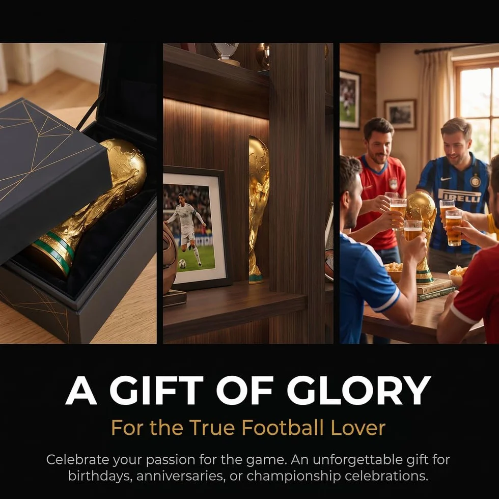 Réplique de Trophée Coupe du Monde de Football, Style Coupe Hercules, Prix Champion en Résine, Souvenir de Collection pour Fans, Bureau Bar Vitrine