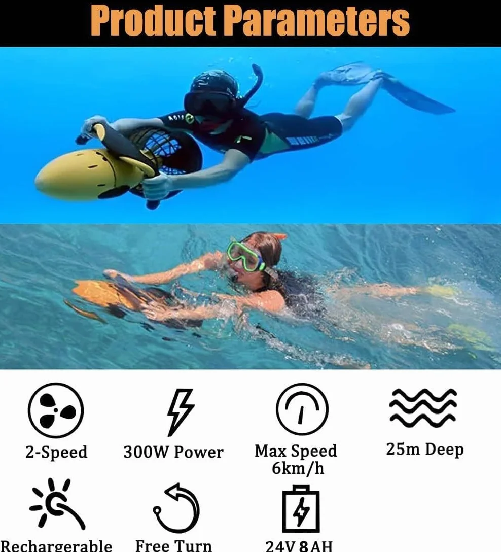 Propulseur sous-marin 500W Double Vitesse 15m plongée sous-marine Scooter