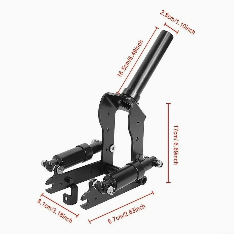 Réducteur de vibrations de suspension avant en alliage d'aluminium pour trottinette électrique Ninebot Max avec kit de garde-boue pour réduire les chocs et protéger contre les éclaboussures. Version