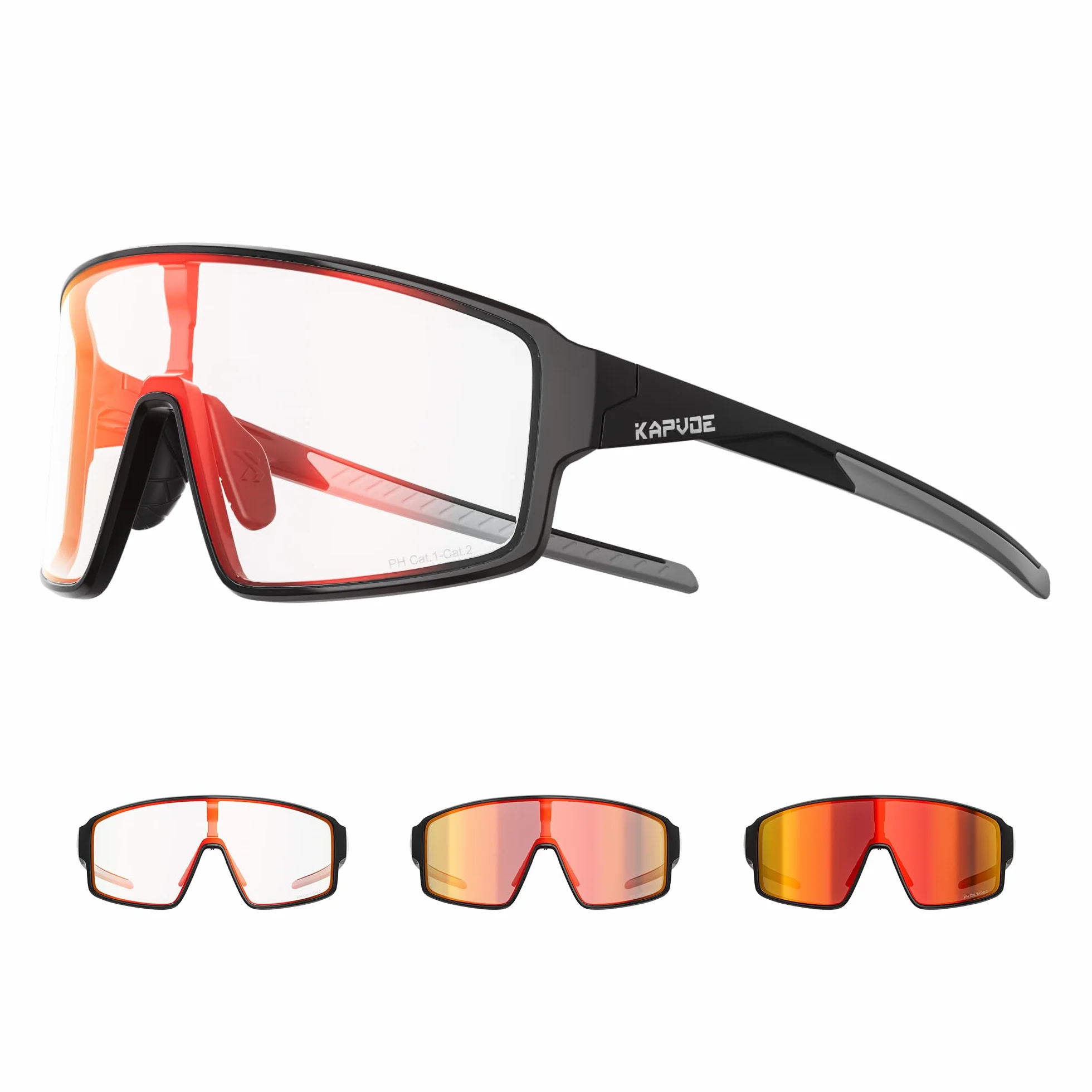 KAPVOE K473 Lunettes de Cyclisme Photochromiques UV400 Sportives