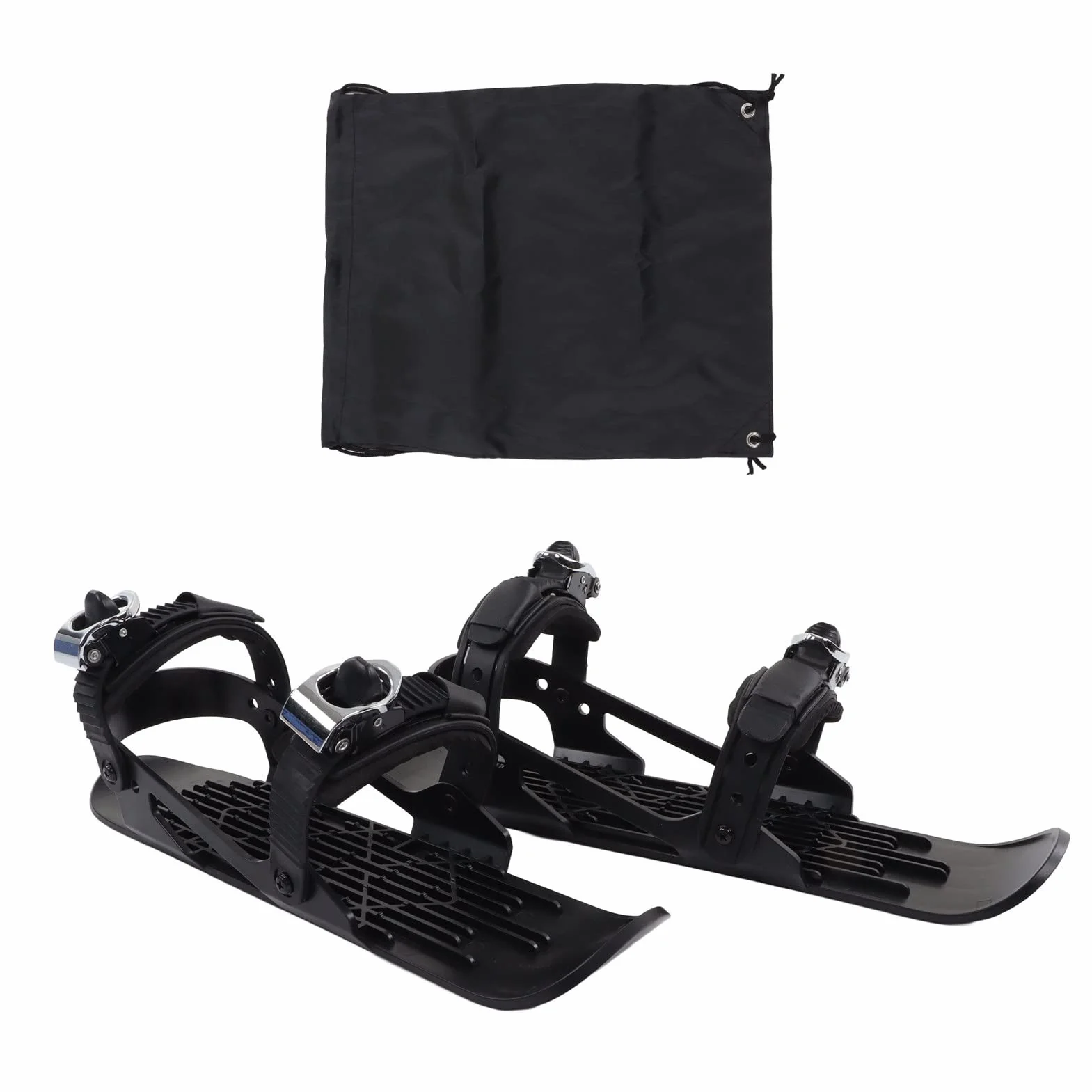 Mini Ski Skates Snowblades Skis Chaussures Bottes pour Adultes avec Sangles Réglables Design Portable en Acier Inoxydable en Nylon Durable pour les Sentiers de Neige de Sports d'hiver