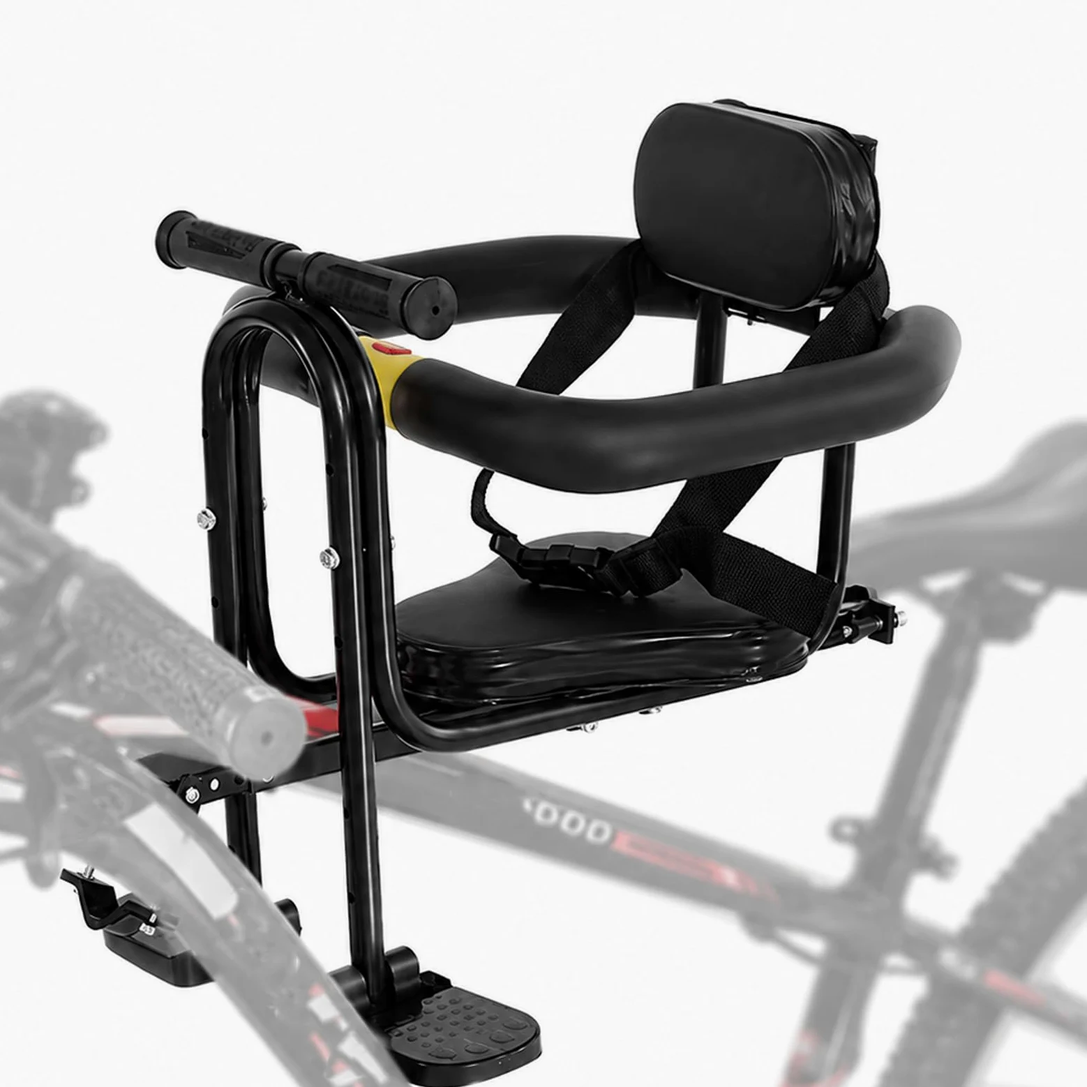Siège avant de vélo pour enfant avec poignée de rampe, siège de vélo pour enfant et pédales rétractables, selle amovible pour adultes, VTT, vélos pliants, vélos de ville