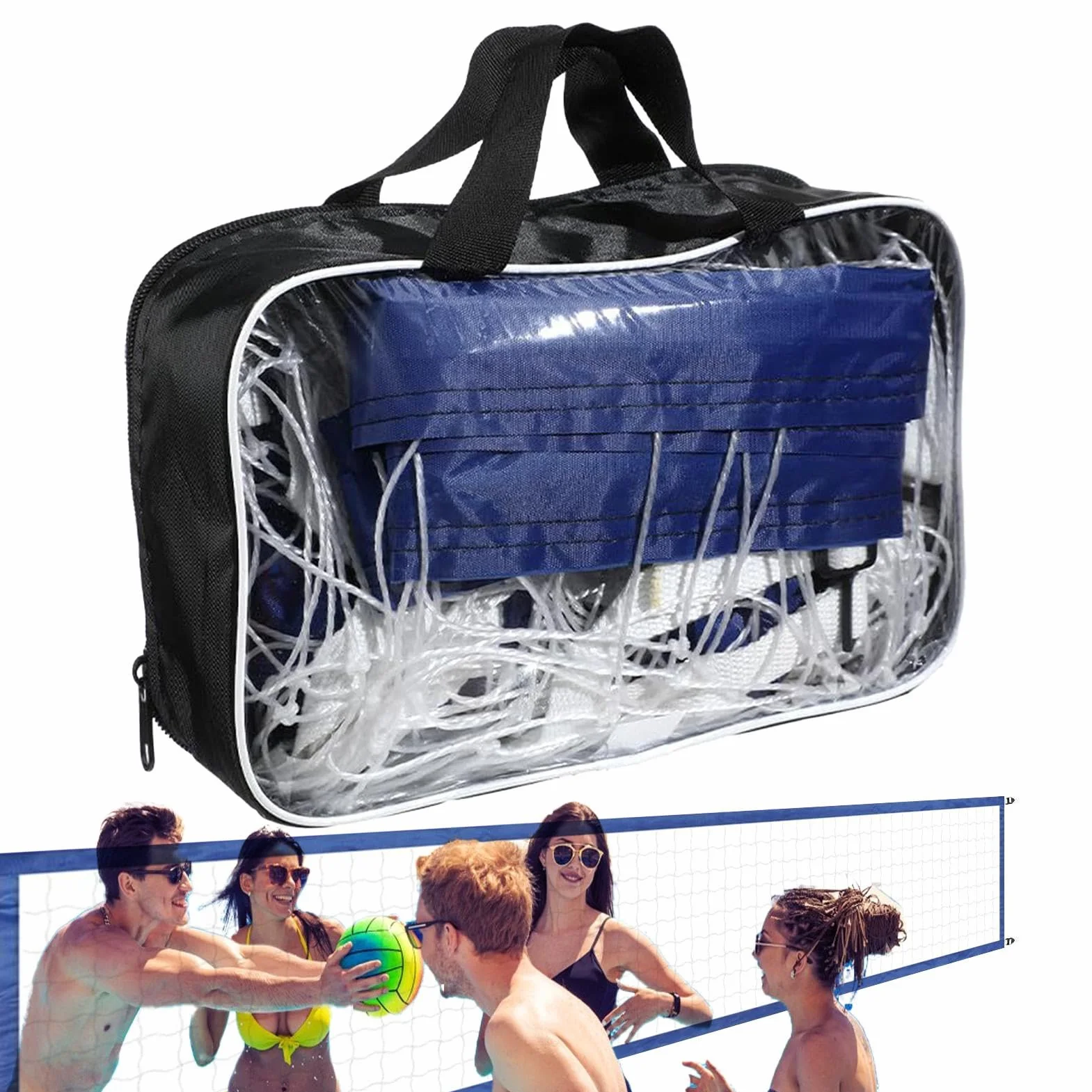 Filet de volley-ball de piscine portable 15 x 3 m pour adultes