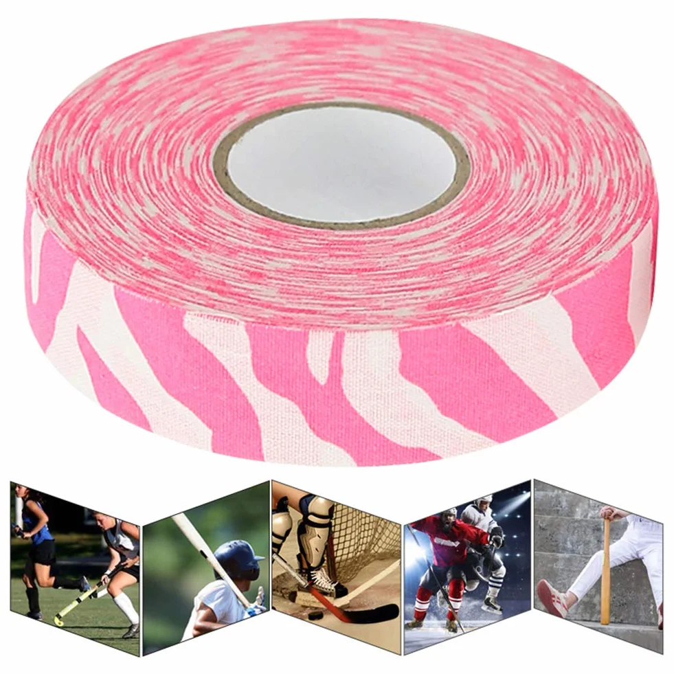 Ruban de Hockey 2,5cm x 25m Rouleau de Protection en Tissu pour Bâton, Accessoire Sport Protecteur Lame et Poignée