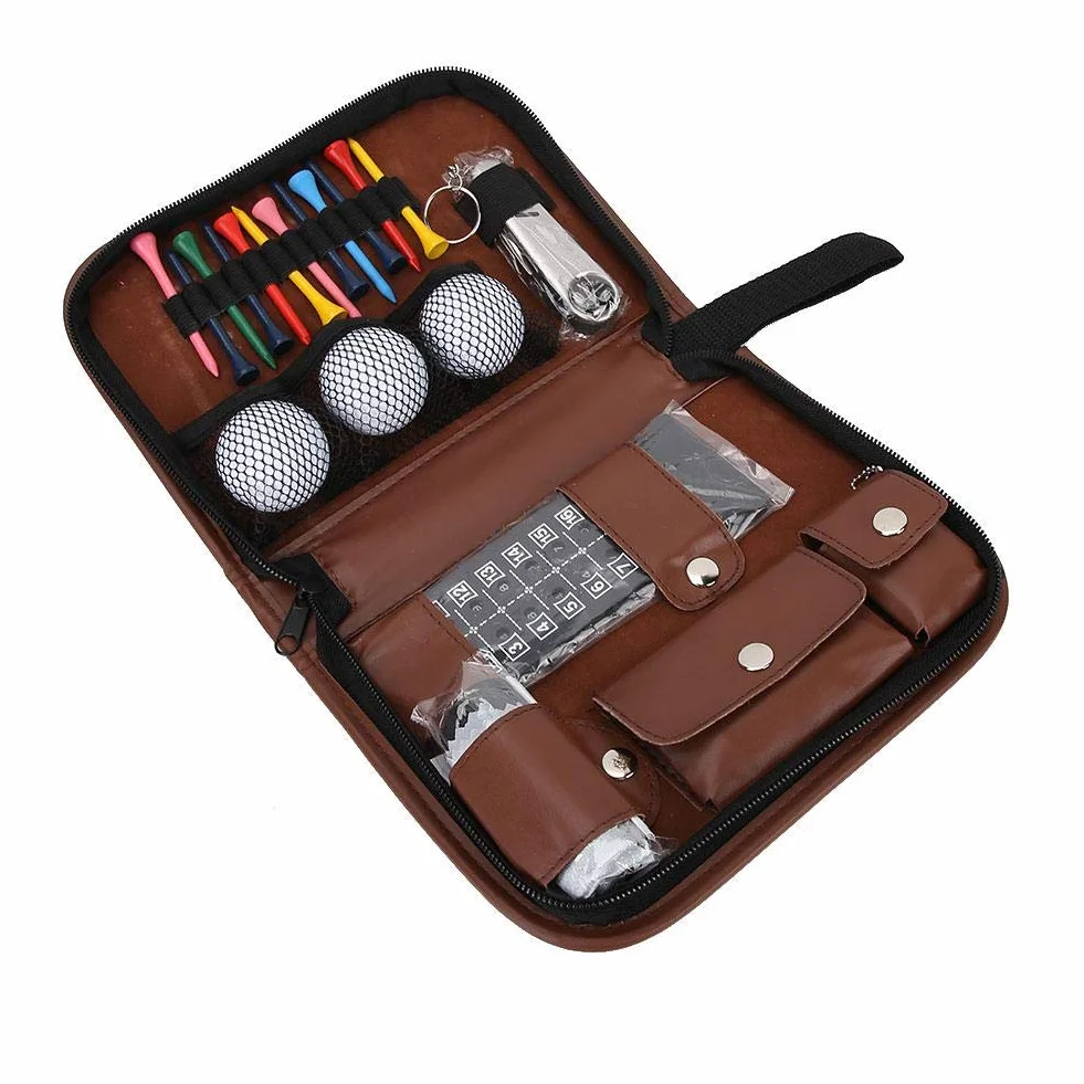 BuyWeek Sac de Trousse à Outils de Golf, Accessoires de Golf pour Homme et Femme, Trousse à Outils de Golf multifonctionnelle, Sac en PU pour Cadeau de Golf