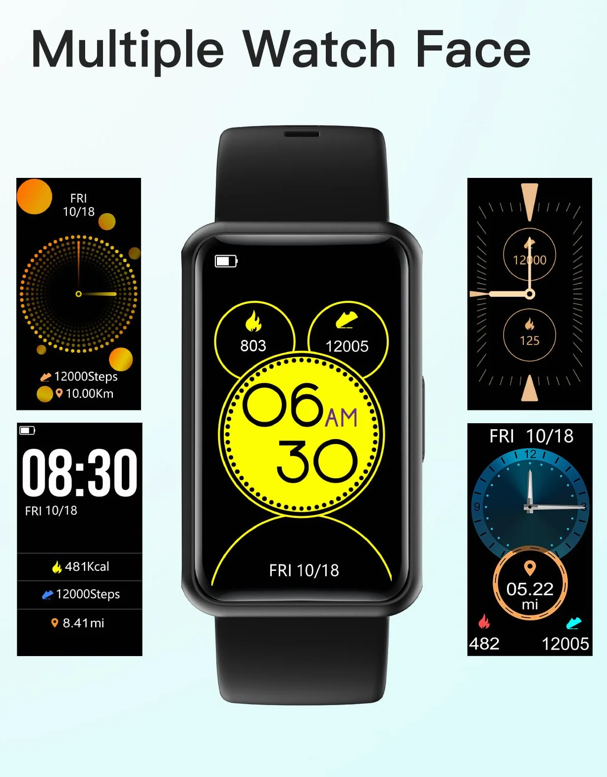 Montre Podometre Etanche IP68 1.47 Pouces Femme Homme Enfant Trackers d'Activité Sport Course à Pied Marche KM Calories Sommeil Chronometre Minuteur