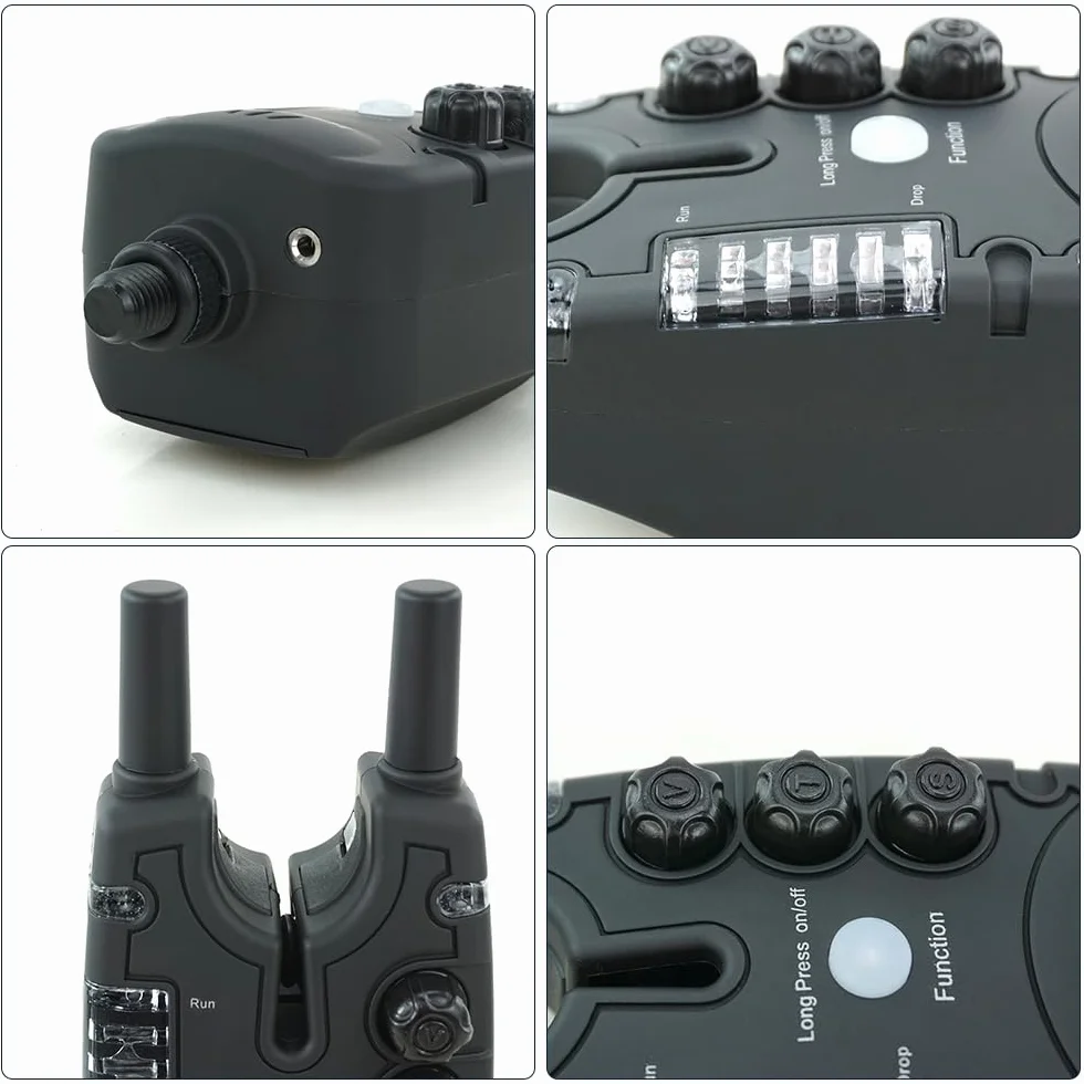Hirisi Tackle Alarme de touche étanche pour pêche à la carpe avec 9 LED et réglage de la tonalité du volume et de la sensibilité, accessoires de pêche