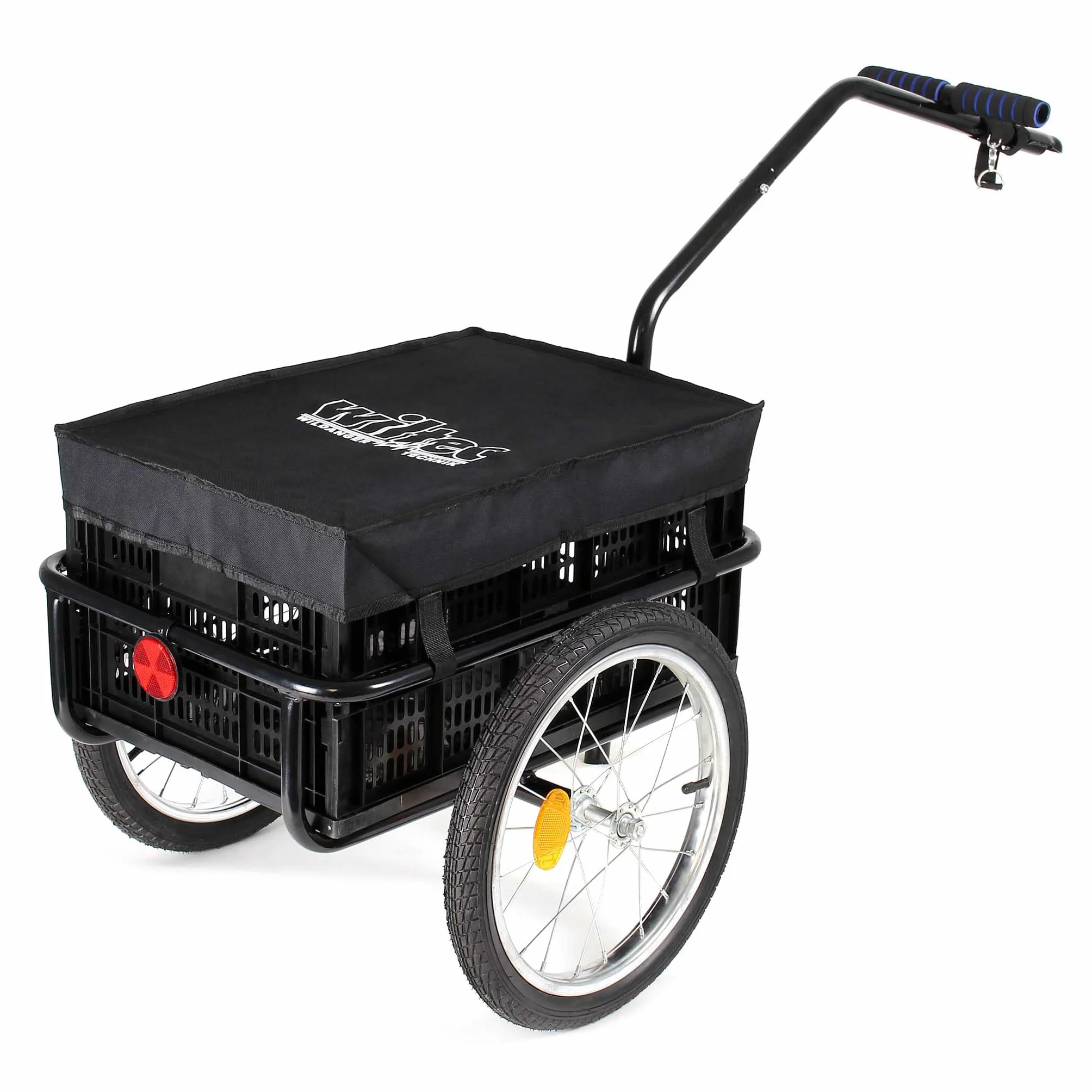 Wiltec Remorque pour vélo 50 kg 1450 x 575 x 730 mm Attelage Rapide Chariot pour Bicyclette