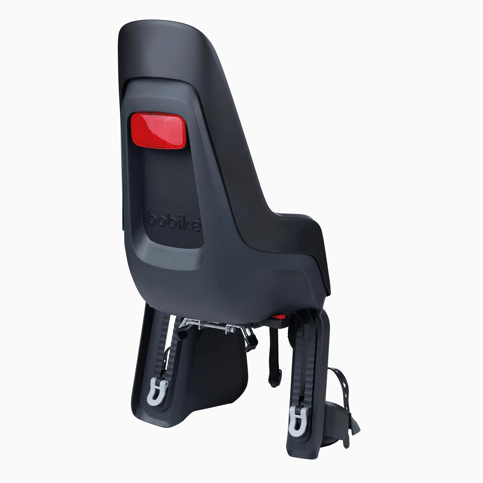 BOBIKE 8012100018 - Siège arrière One Maxi avec système E-BD pour vélo avec Roues de 26” à 29” adapté aux Enfants pesant jusqu'à 22 kg avec Fixation sur Le Porte-Bagages en Couleur Noir Urbain