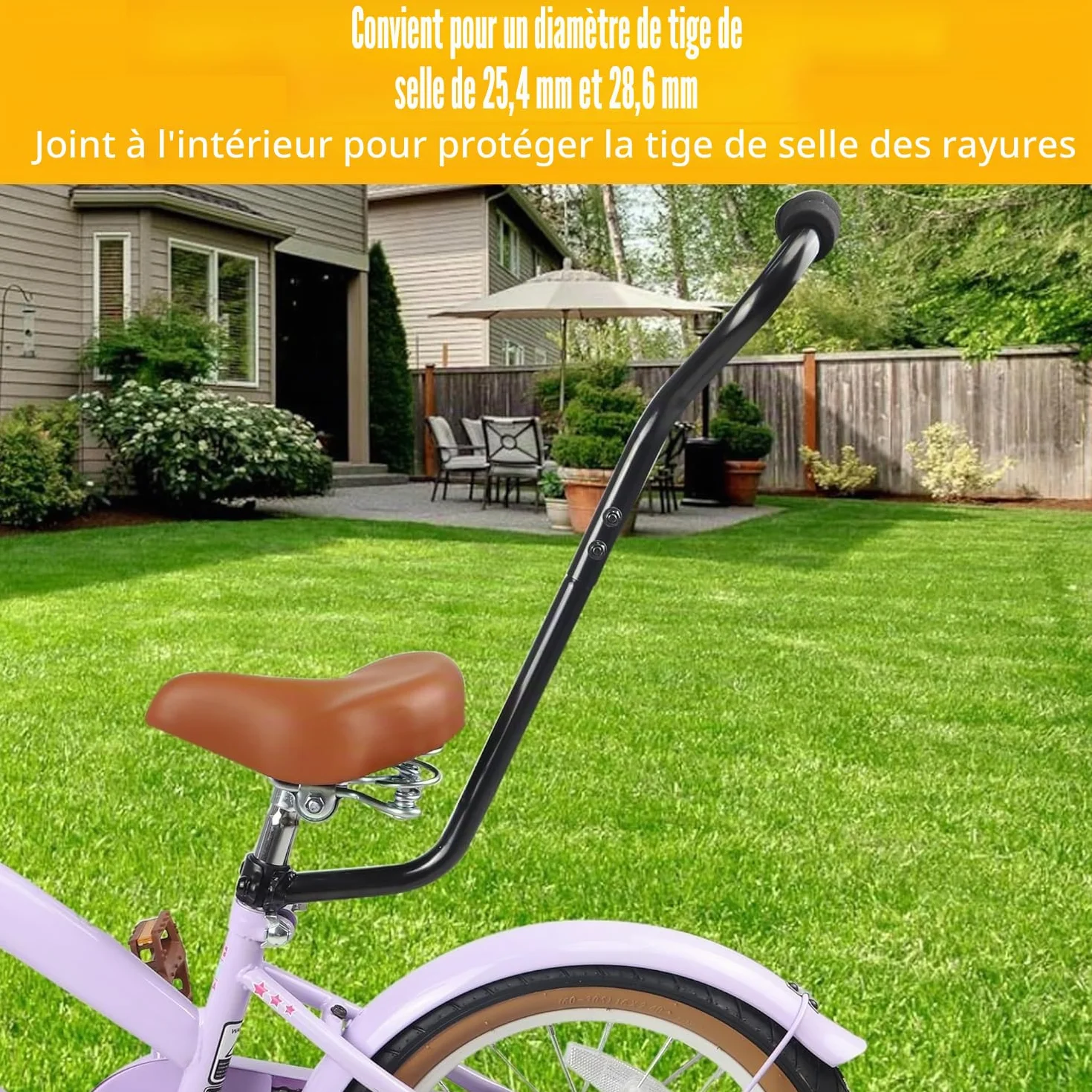 ZUKKA Barre de poussée d'entraînement pour vélo enfant