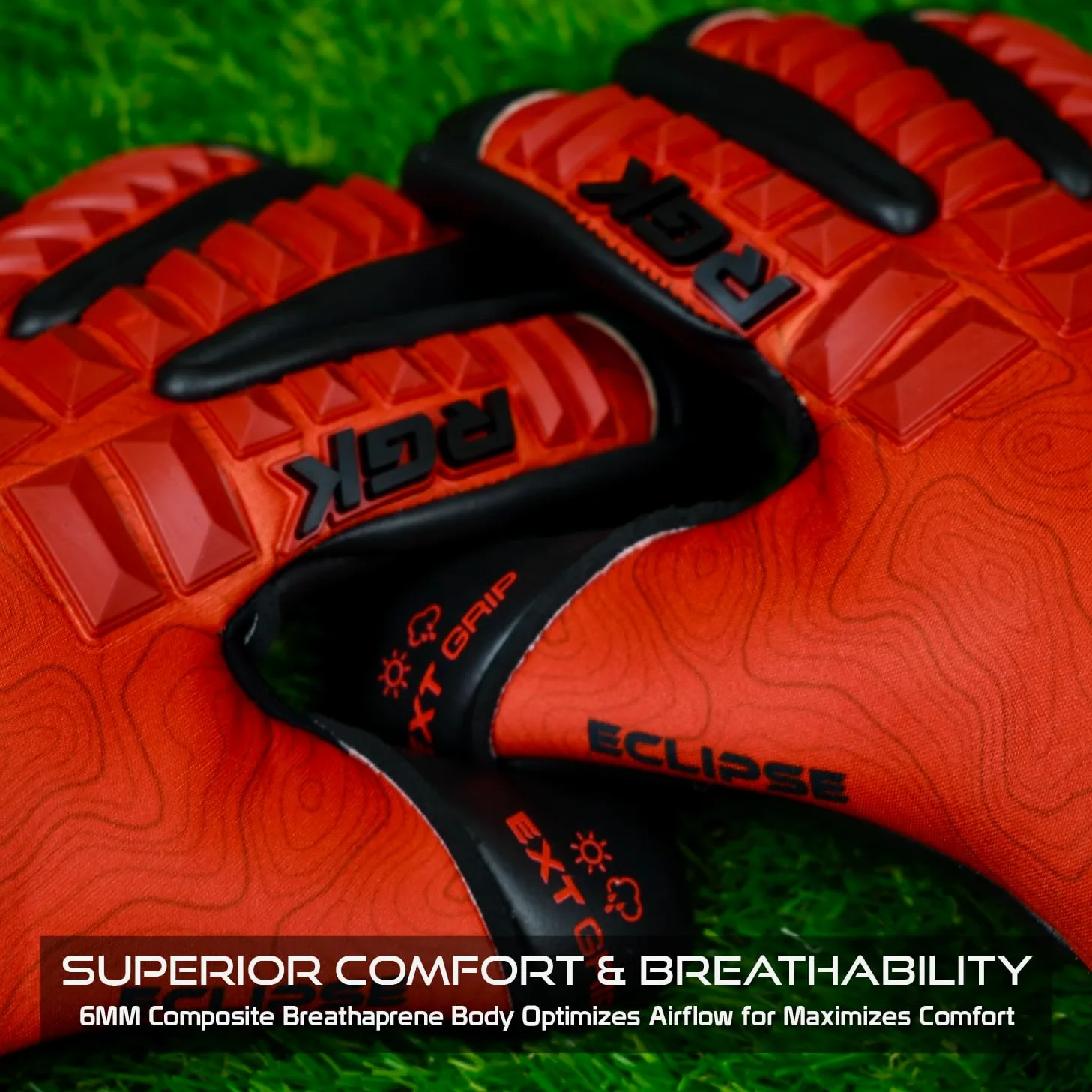 Renegade GK Gants de Gardien de But Eclipse Professional avec Microbe-Guard (Tailles 7-12, 6 Modes) Fingersaves & 4+3MM EXT Contact Grip | Adhérence Maximale Et Protection | Adulte, Jeunes