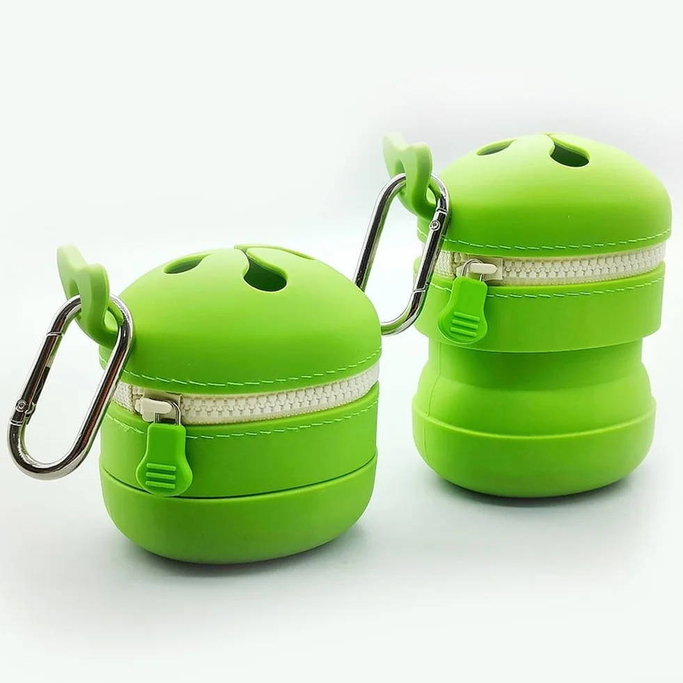 Yuanpgky Boîte de rangement pour accessoires de pêche à la mouche, organiseur pliable en silicone, étanche, vert