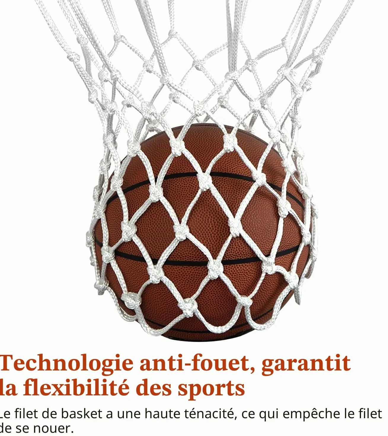 Lot de 2 filets de basket-ball de rechange robustes pour panier standard 12 boucles intérieur extérieur blanc