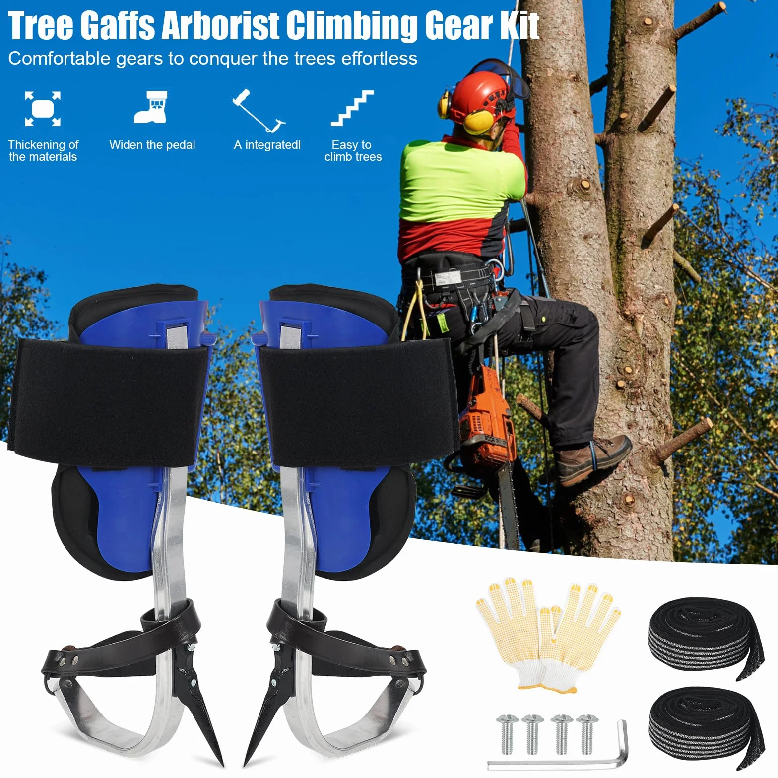 Crampons pour escalade d'arbres, survie dans la jungle, cueillette de fruits